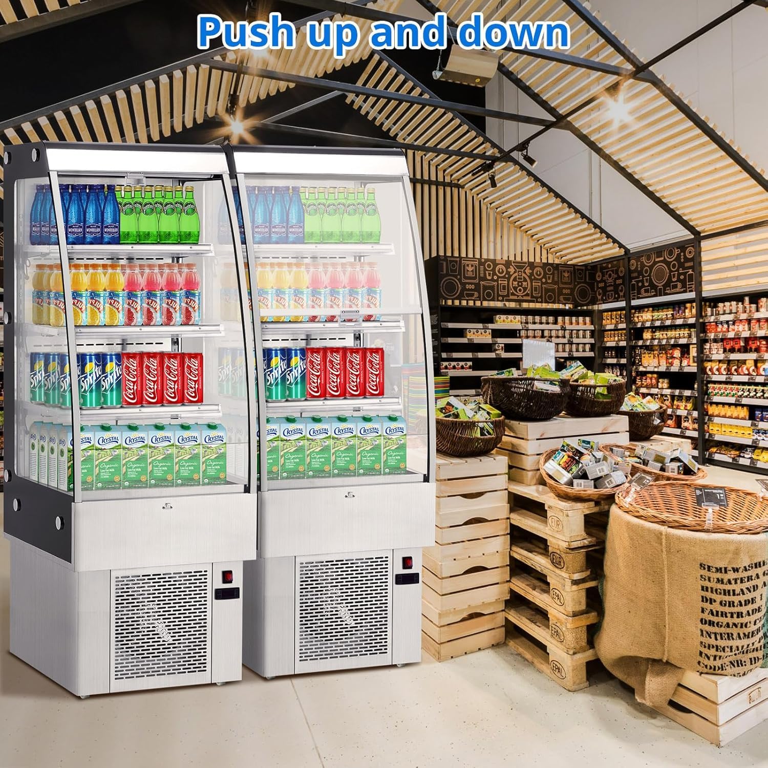 Commercial Display Refrigerator, 3.5 cu. ft./98 Liter Countertop Refrigerated Cake Display Cabinet, Refrigerator with Adjustable Shelves and Digital Controls, LED Display, For Cafes, Bakeries, White