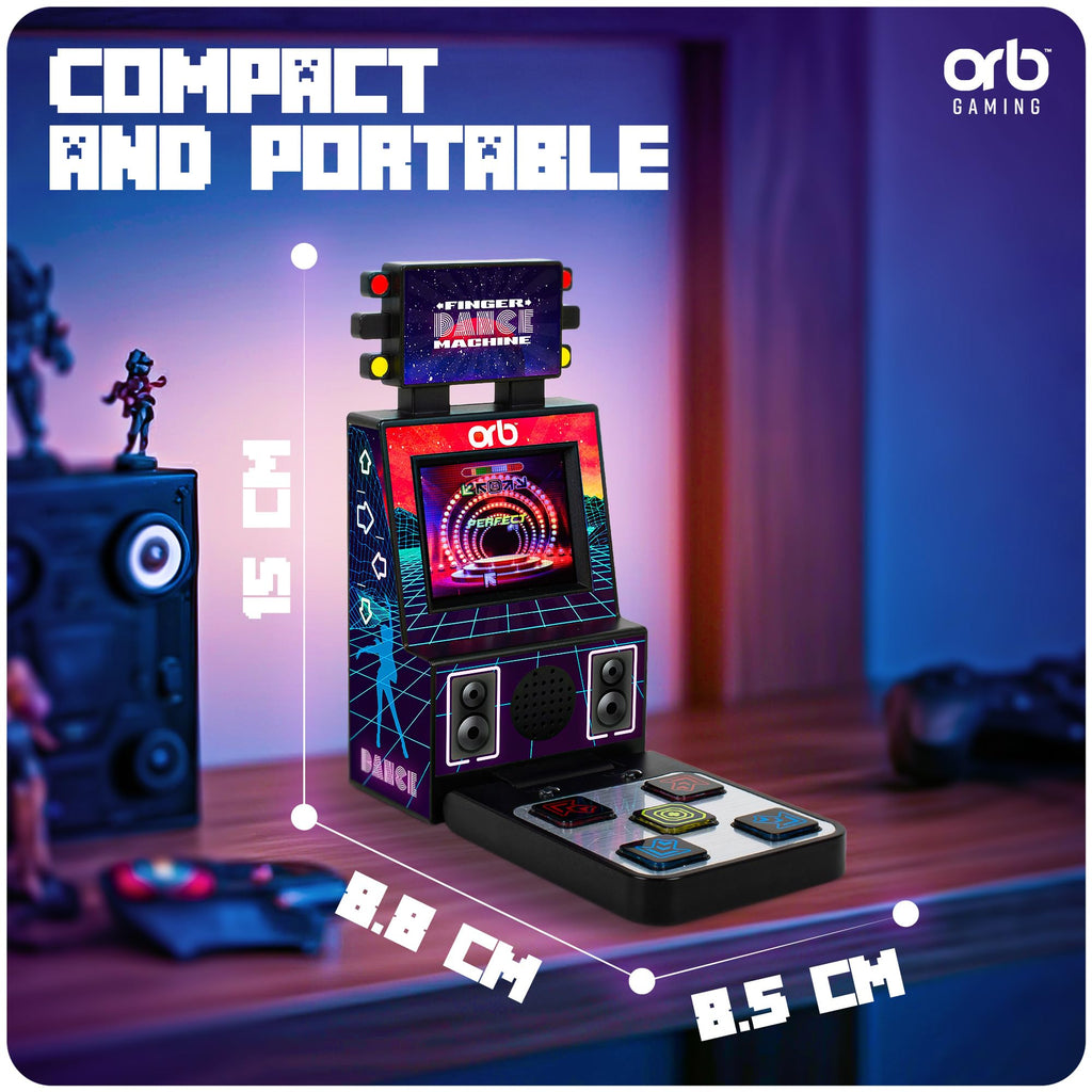 Mini Arcade Machine, 240 Built-in 8-Bit Games, 2.5” Full Colour Screen, 8-Way Joystick, Handheld Retro Games Console – Orb Gaming by ThumbsUp!