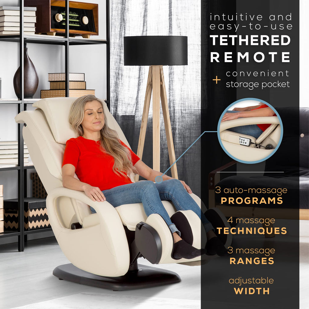 Human Touch WholeBody 5.1 Full Body Massage Chair Recliner Living Room Chair w/Retractable Ottoman- Personal Professional-Grade Stress + Muscle Pain Relief for Foot Leg Back Neck Massager - Bone
