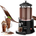 10L/2.6Gal Hot Chocolate Machine, Commercial Hot Drink Dispenser, 86–194°F Temperature Control Beverage Warmer with Stainless Steel Spout, Removable PC Bowl for Cocoa, Milk, Coffee, Red
