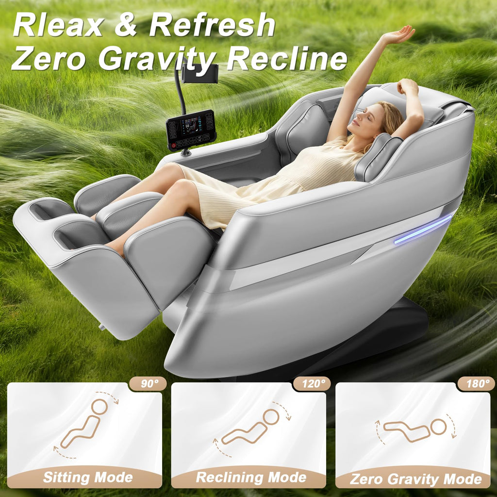 FURNIMAT 2026 Massage Chair Full Body, 3D SL-Track Zero Gravity Shiatsu Massage Chair Recliner with AI Control, Body Scan, Airbags, Heating, Foot Roller, Auto Modes, Bluetooth Speaker