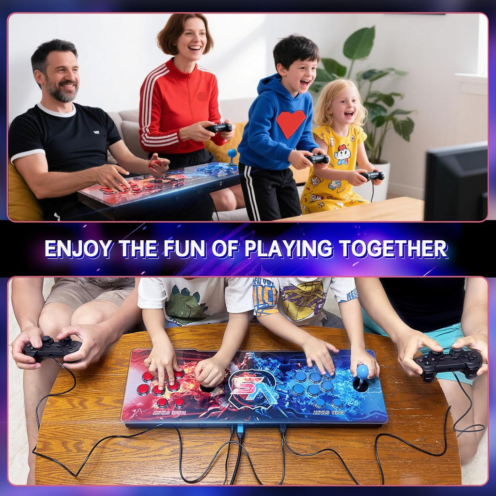 [30000 Games in 1] Arcade Console Pandora Box - with Two Extra Handles, 4K HDMI Output Plug & Play Video Game 256GB Memory Card Retro Gaming Console Double Joystick Favorites List