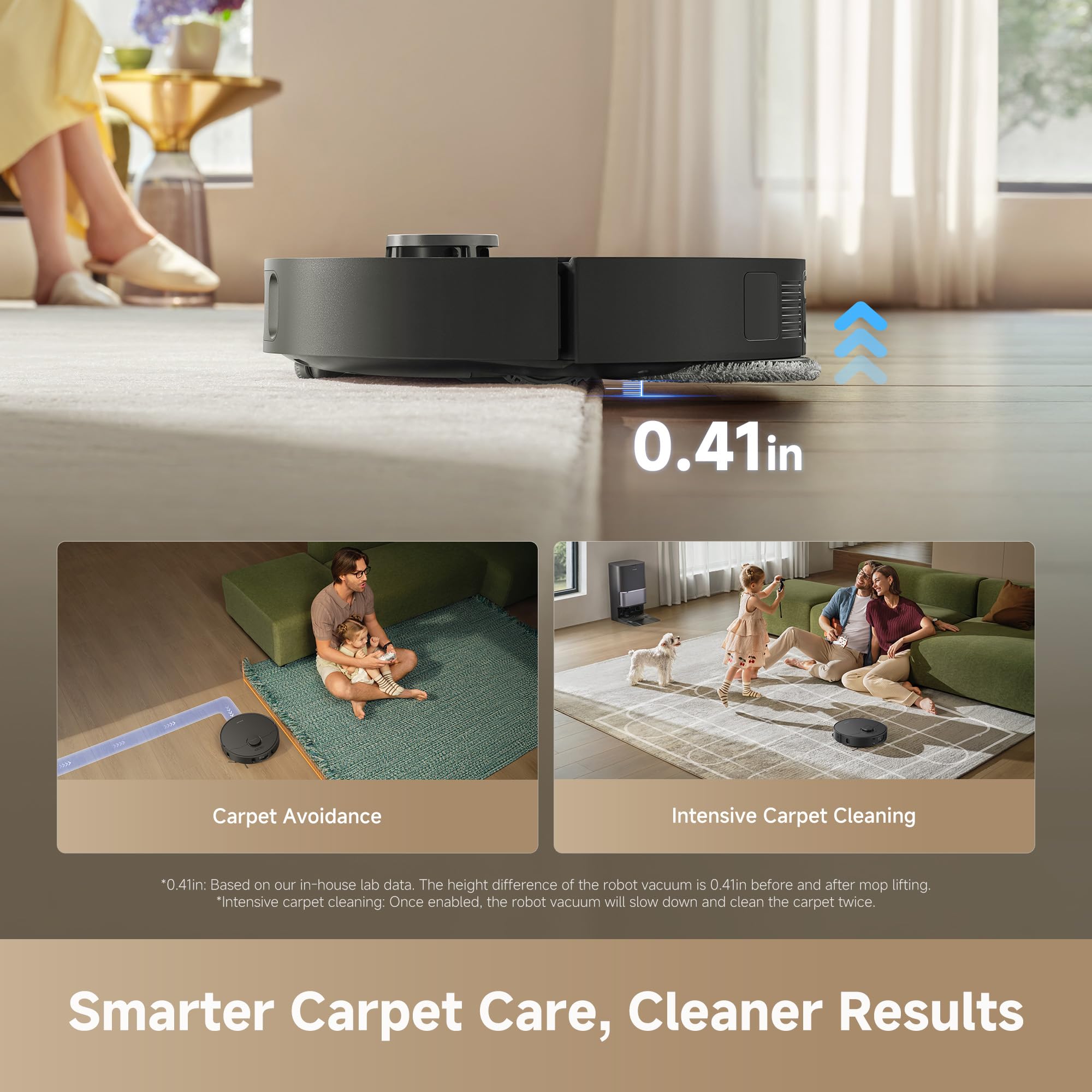 DREAME D30 Ultra CE Robot Vacuum and Mop with Auto Dust Emptying, 25,000Pa Suction, 0.41in Mop Lifting, Multifunctional Base Station, Mop Self-Washing, Smart Obstacle Avoidance, Black