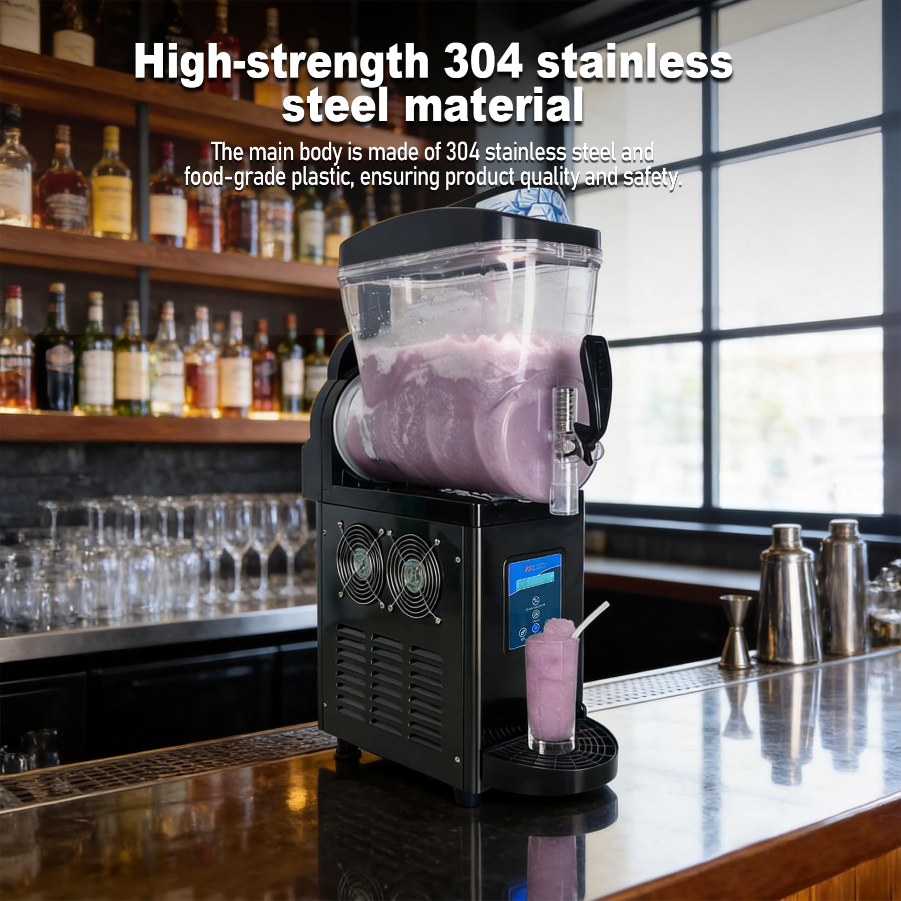 Slushie Machine Commercial 8Gal/30L, Slushy Machine Maker 900W, 2 Mods Margarita Frozen Drink Cocktail Maker for Restaurants, Bars, Cafes, Food Truck