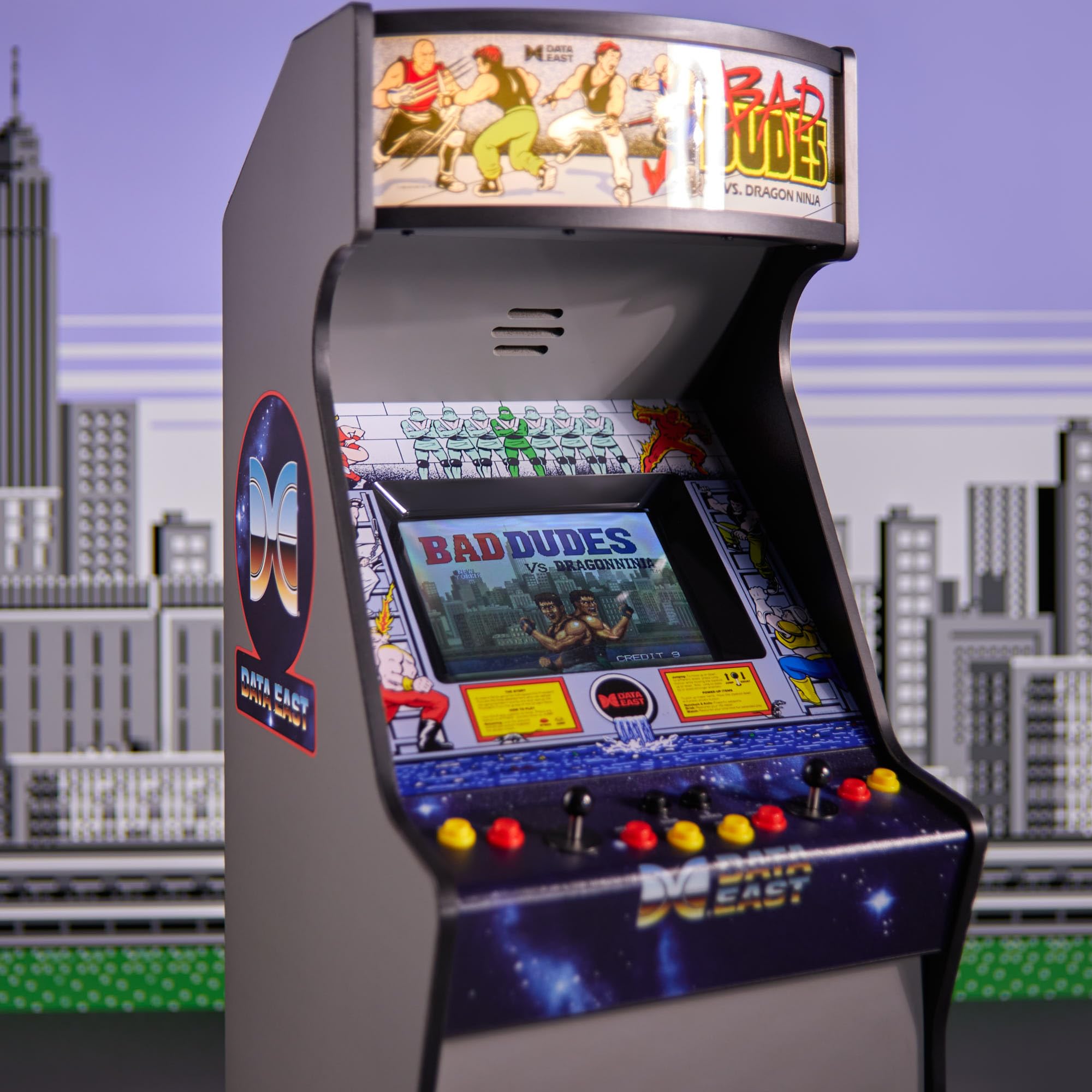 Numskull Quarter Arcades Teenage Mutant Ninja Turtles Collector's Edition Mini Arcade - 1/4 Scale Authentic Wooden Replica, Original ROM, Rechargeable Battery & 3W Speakers for Retro Enthusiasts
