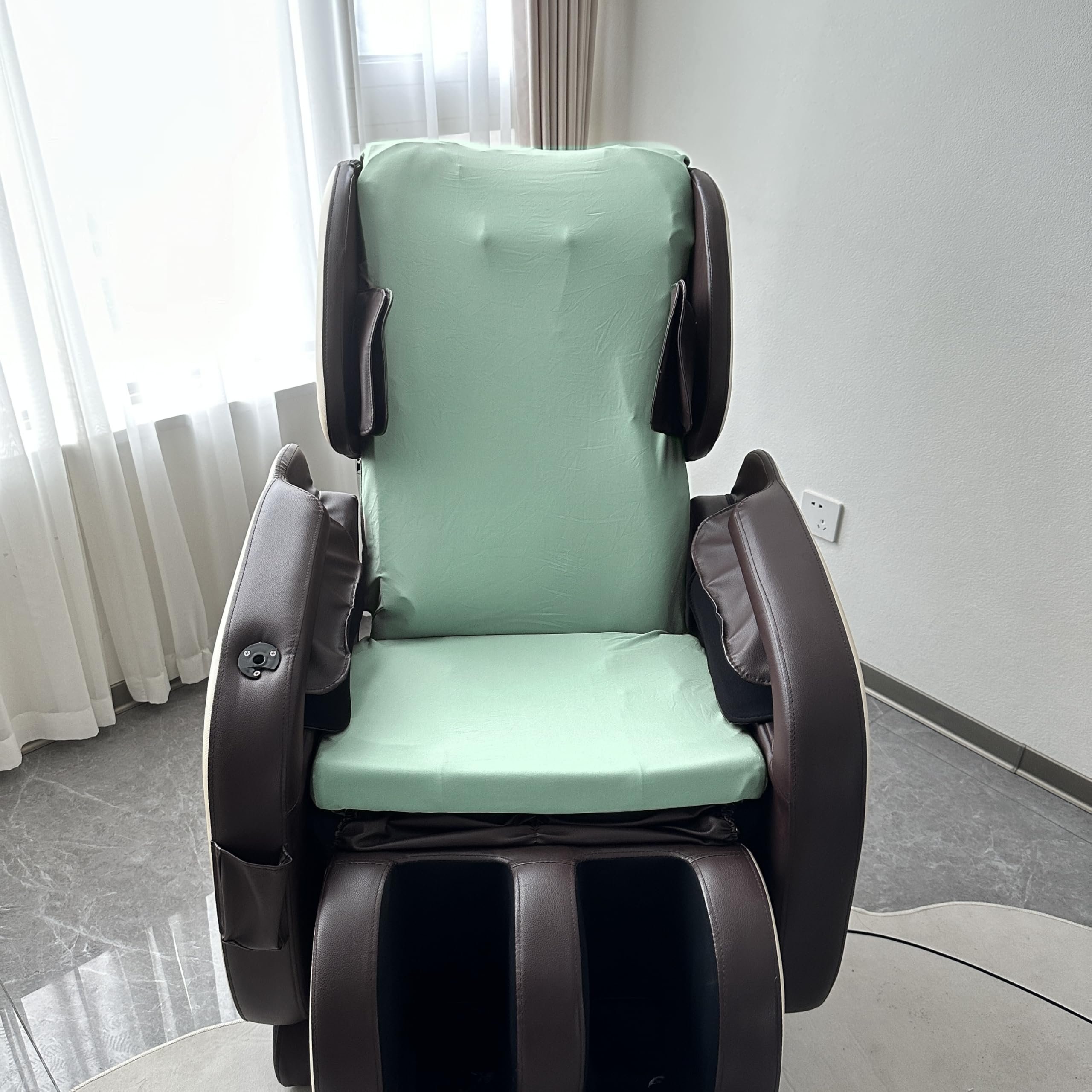 Full Body Massage Chair Cover-Shiatsu Slipcover Recliner Chair Cover,Universal Washable Stretch Fabric Armchair Slipcovers,Dust Protection Sofa Covers,Brown,Body