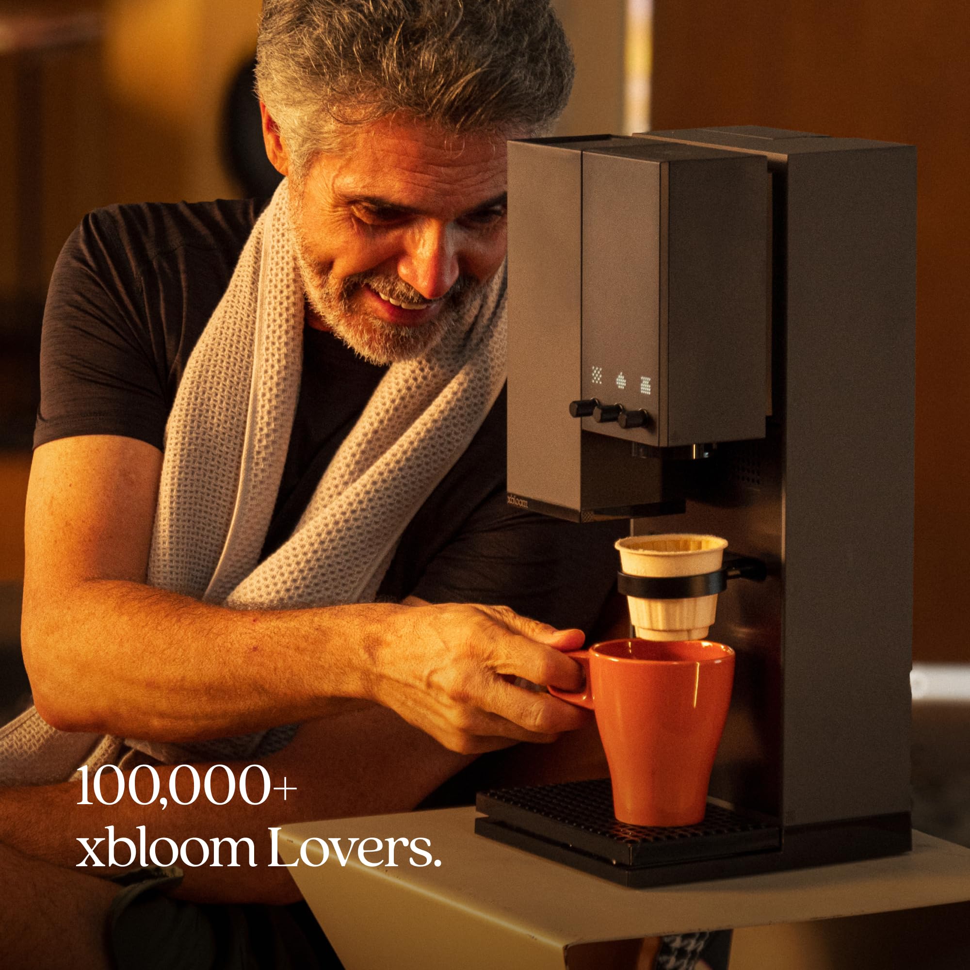 xBloom Studio Coffee Machine – Drip Coffee Maker with Built-in Grinder and Scale, 3 Automation Levels, App Connected Pour Over Coffee Maker for Specialty Coffee Lovers, Sage Green x Gold