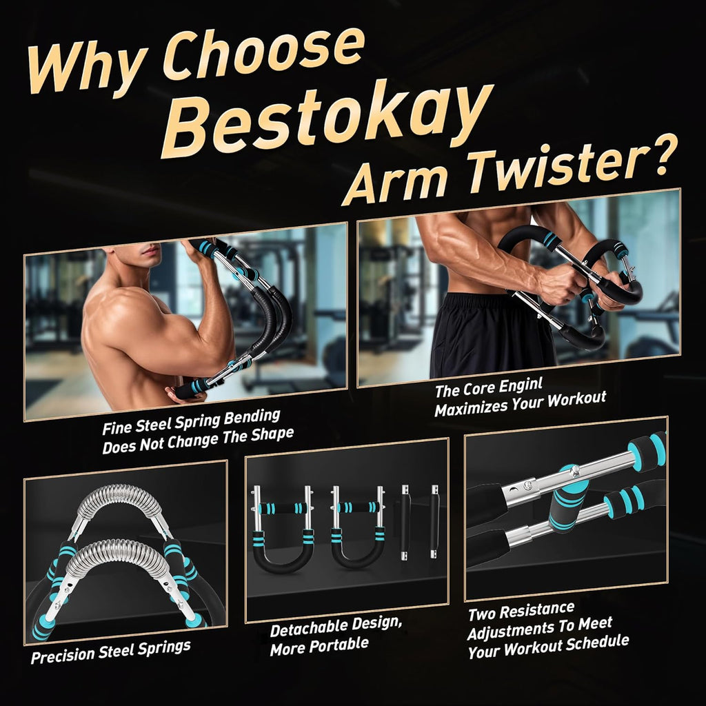 Twister Arm Trainer 70-110lbs Adjustable Chest Workout Equipment for Home Gym Portable Chest Trainer for Men & Women Arm Chest and Shoulder Strength Training Fitness Tool