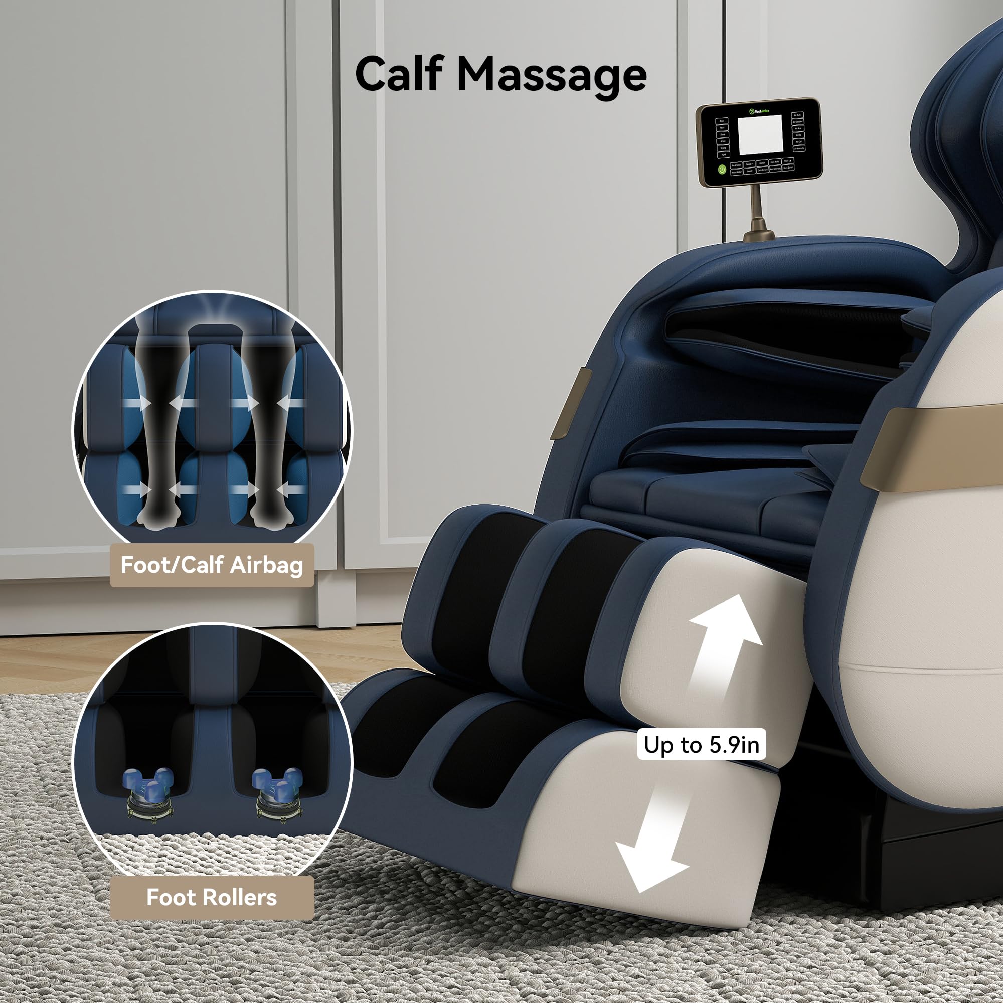Real Relax Massage Chair Full Body of Dual Core S Track,Zero Gravity Realiner with App Control,Bluetooth,Foot Roller,Home or Office Use,Black and Gold