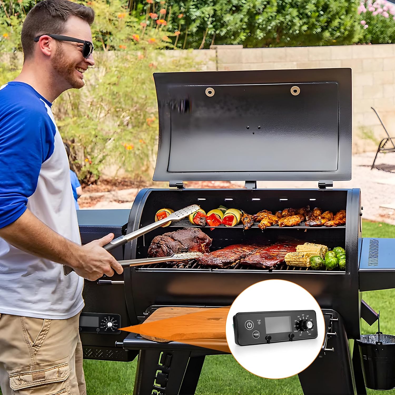 Stanbroil Control Board Replacement for Pit Boss Grill/Smoker, Controller with LCD Display Module Replaces Pitboss AC03P9, 120V 60Hz