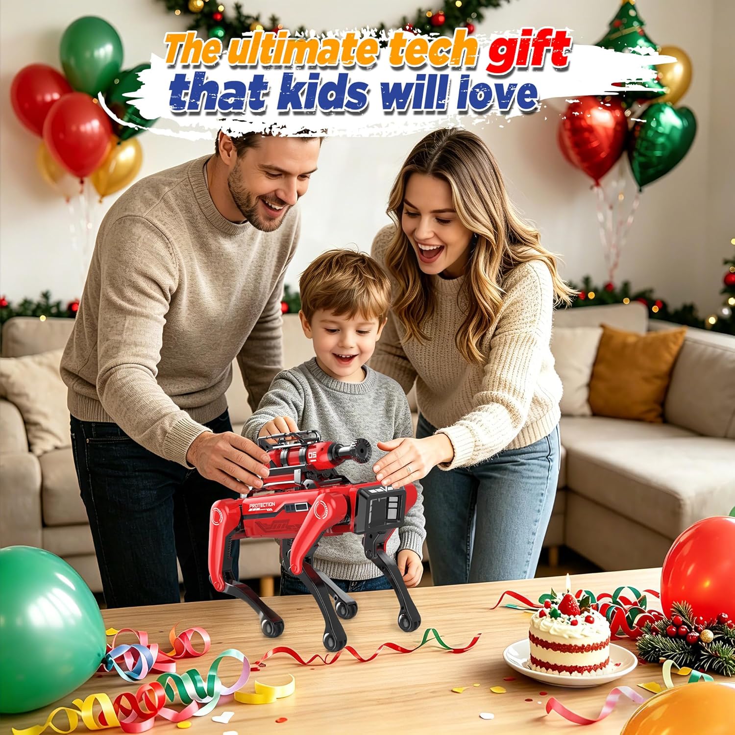 Robot Dog - Interactive STEM Toys with Voice & Remote Control, 30+ Lifelike Actions, Programmable Play, 25m Range, Durable & Safe - Best Gift for Kids 3-10 (Firefighting Edition)
