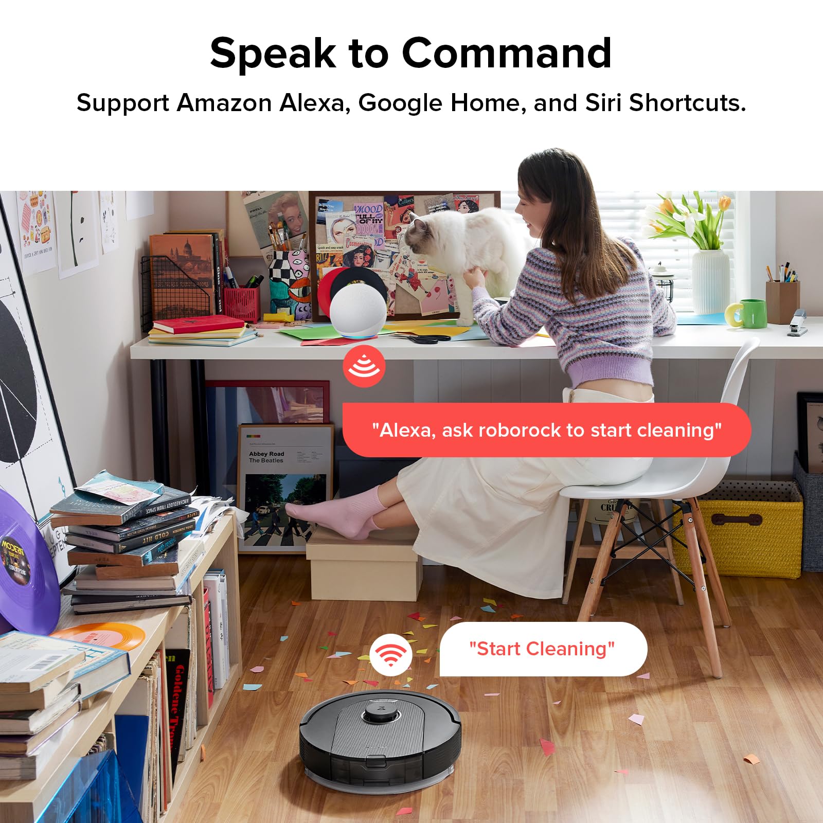 roborock Q10 S5+ Robot Vacuum and Mop, 10,000Pa Suction, Upgraded from Q8 max+, 70 Days Self-Emptying, Obstacle Avoidance, Sonic Mopping, Dual Anti-Tangle Design, Auto Mop Lifting, Black