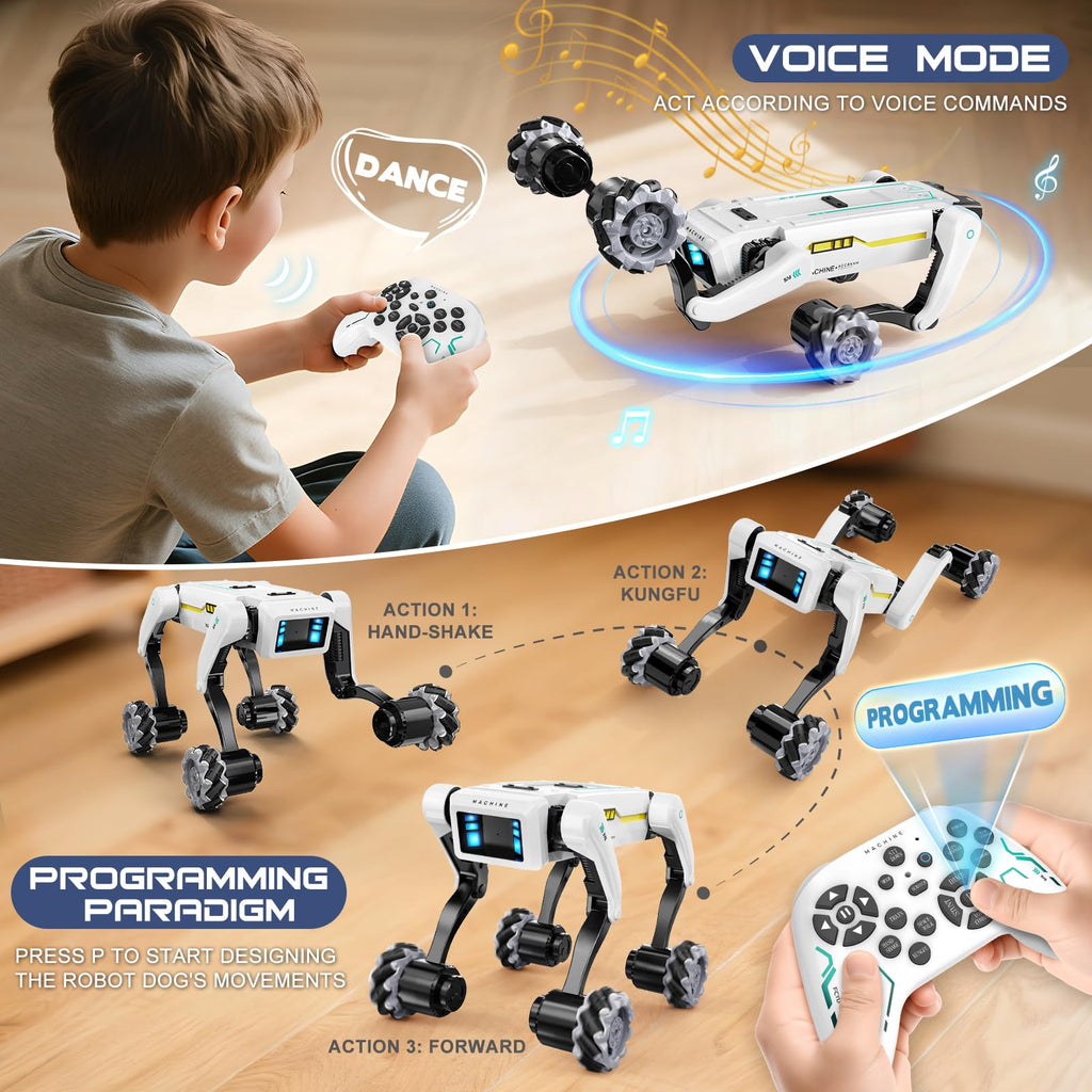 Smart Robot Dog - Interactive STEM Pet with Voice Control, 30+ Actions & APP Programming, Durable Design for Kids Age 6+ (Compatible with iOS/Android)