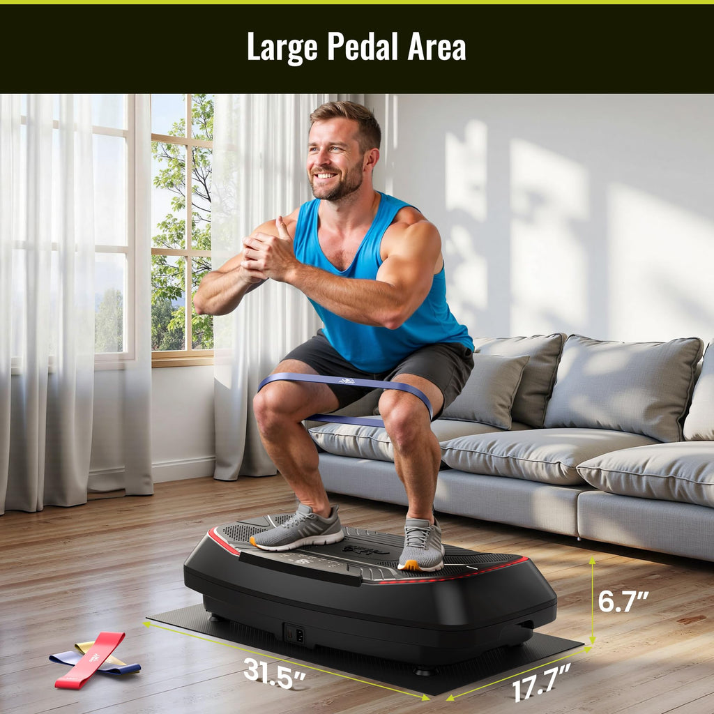 FLYBIRD Vibration Plate Exercise Machine for Lymphatic Drainage, Adjustable Levels Full Body Workout, Curved Vibration Plate with Powerful Motor for Weight Loss Fat Burner, Home Fitness Equipment