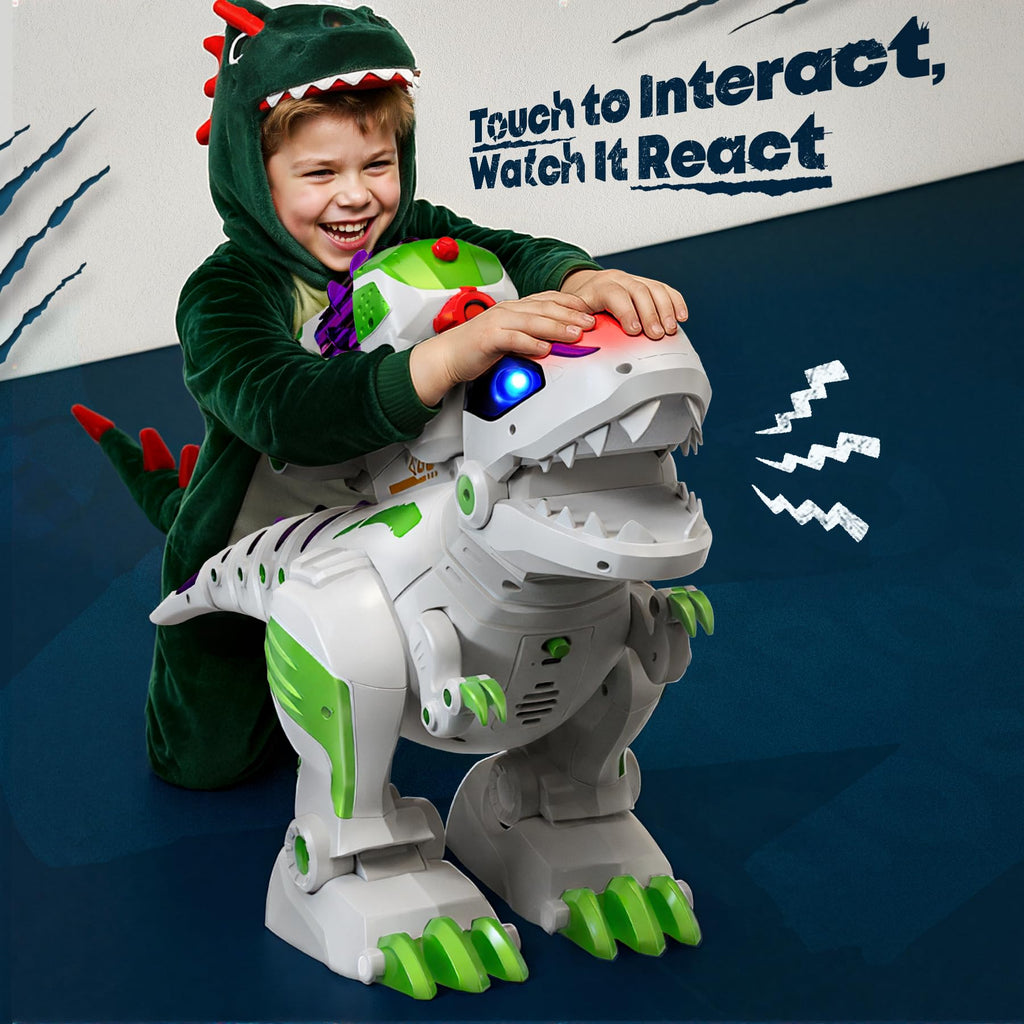Ruko 8809 Remote Control Robot Dinosaur Toys for Kids, Large Rechargeable Toys, STEM Programmable Interactive with Sound Effects, Birthday Gifts for Boys & Girls Age 3 4 5 6 7 8