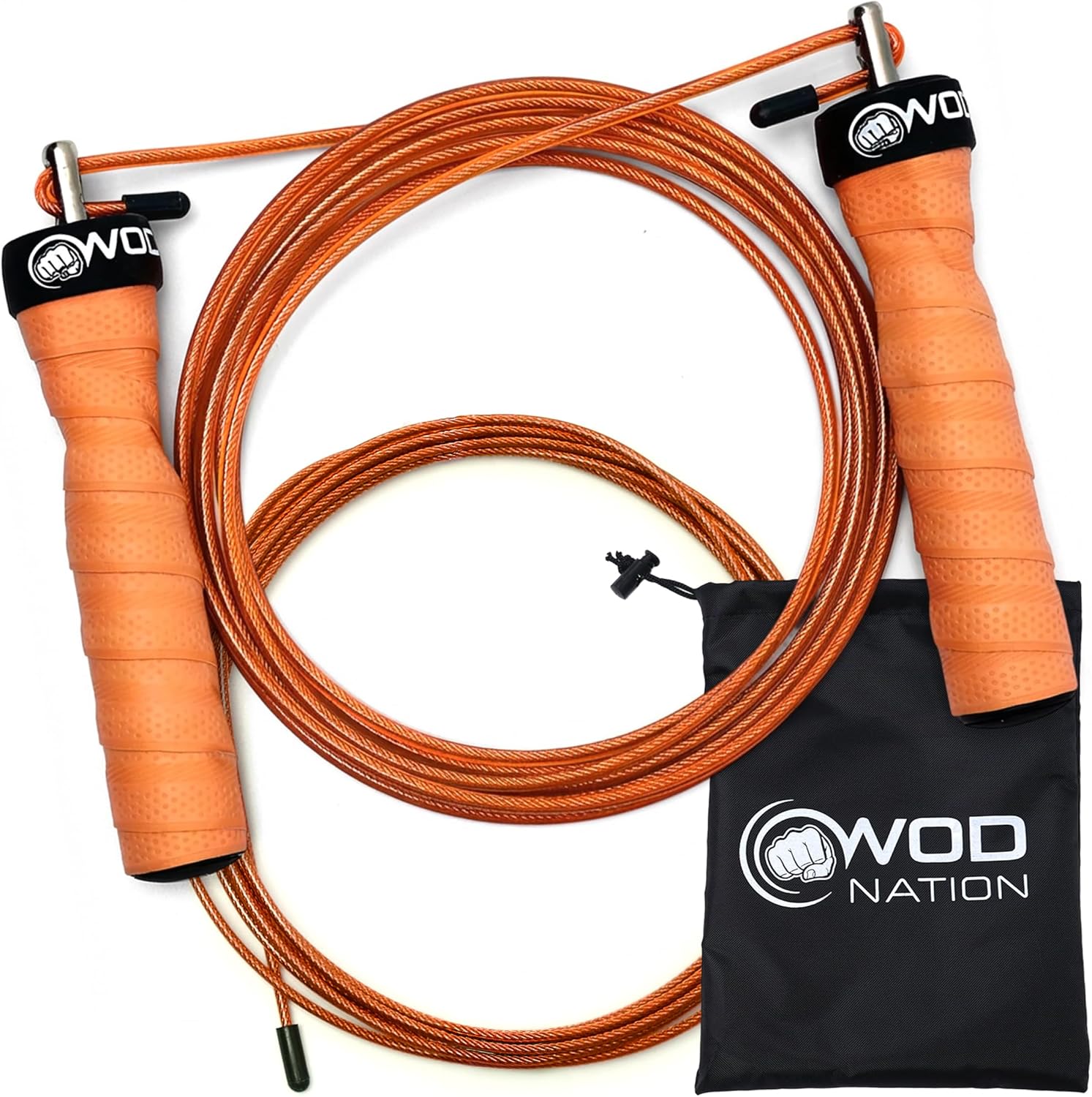 Attack Speed Jump Rope Adjustable Dual-Cable Skipping Rope for Men, Speed & Weighted Options, Fast Fold-Over Adjustment Durable Adult Boxing Rope for Fitness, Cardio Home Gym & Cross Training - Orange