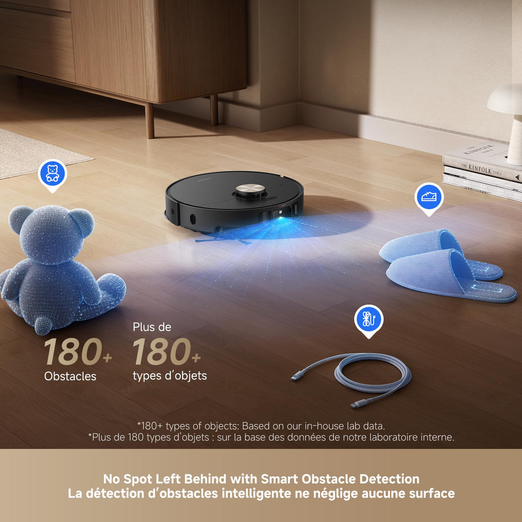 DREAME L60 Ultra Robot Vacuum and Mop, 35,000Pa Suction, Detangling Brush, AI-Enhanced 3D ToF Vision, 100℃ Mop Self-Cleaning, 280+ Object Types, Extendable Side Brush and Mop, White