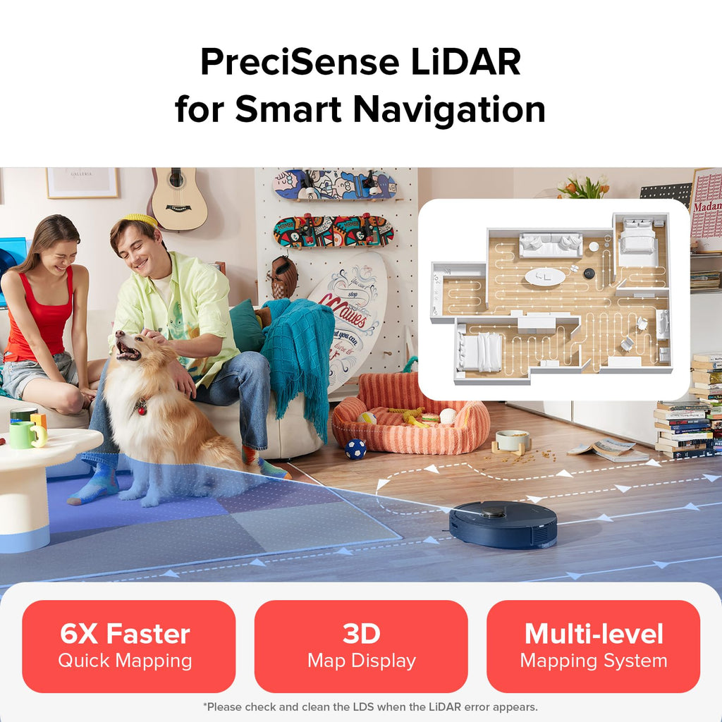 roborock Q10 S5+ Robot Vacuum and Mop, 10,000Pa Suction, Upgraded from Q8 max+, 70 Days Self-Emptying, Obstacle Avoidance, Sonic Mopping, Dual Anti-Tangle Design, Auto Mop Lifting, Black