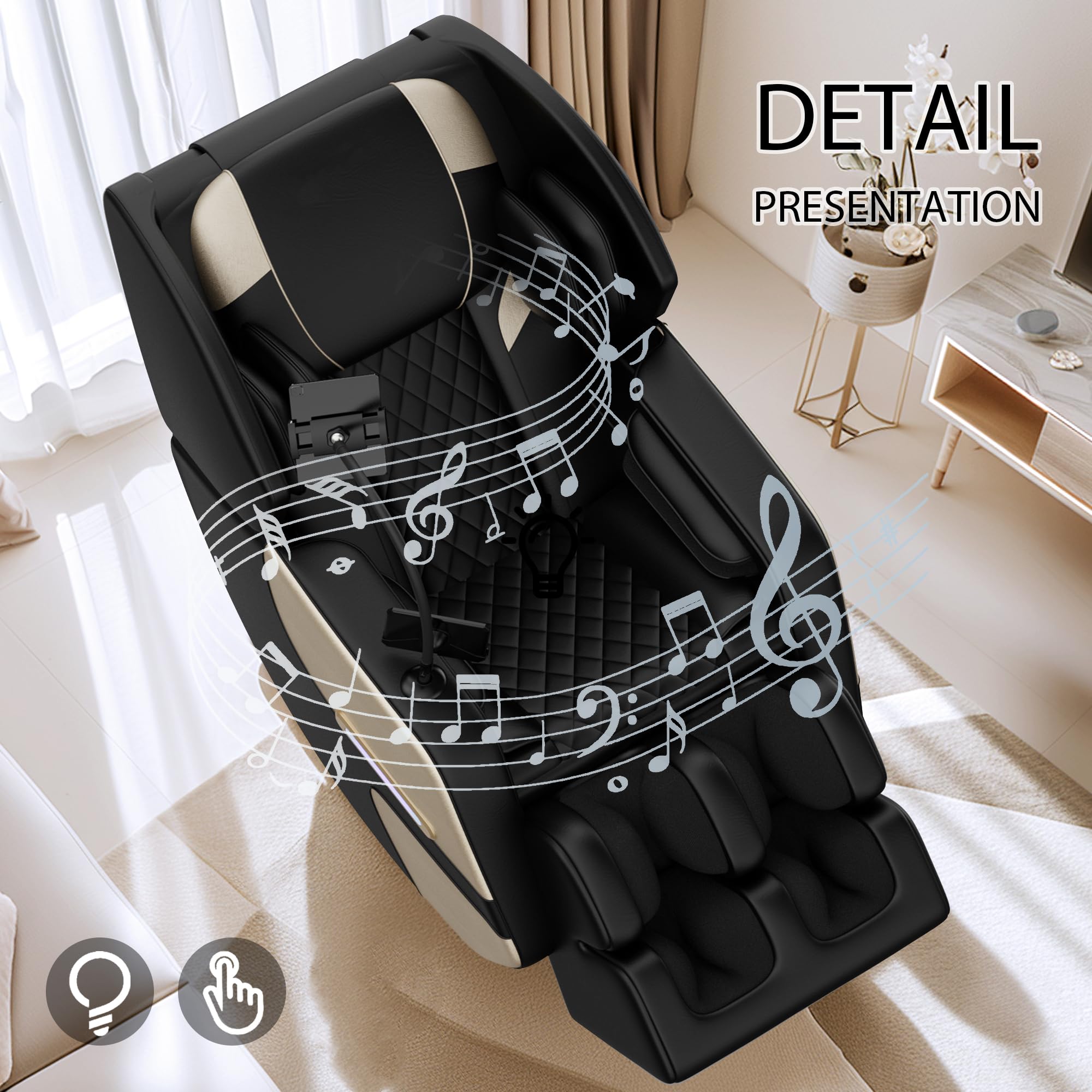 Massage Chair Full Body, Zero Gravity Recliner Massage Chair with Back Heat, 8 Fixed Rollers, Foot Massage, Airbags, Touch Screen for Home and Office