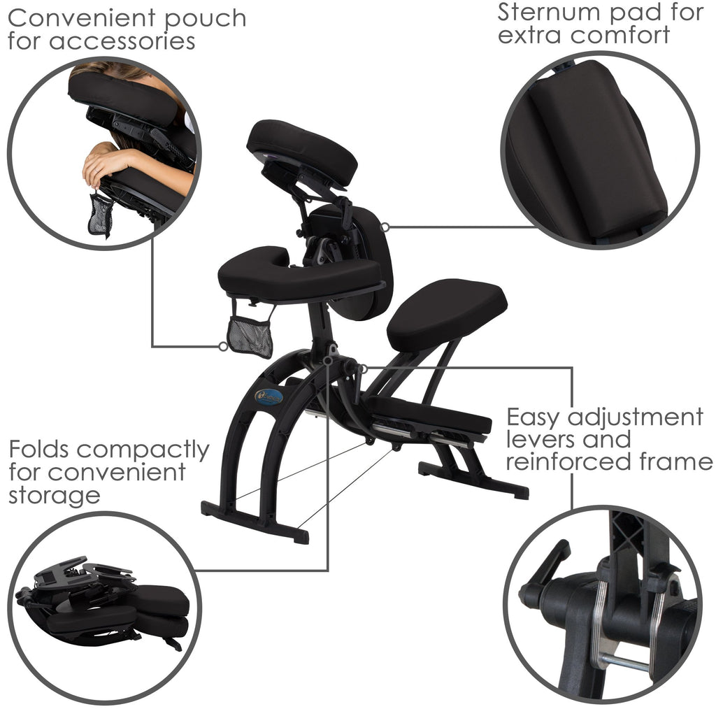 EARTHLITE Portable Massage Chair AVILA II - Premium Folding Spa/Massage/Tattoo Chair incl. Rolling Carry Case