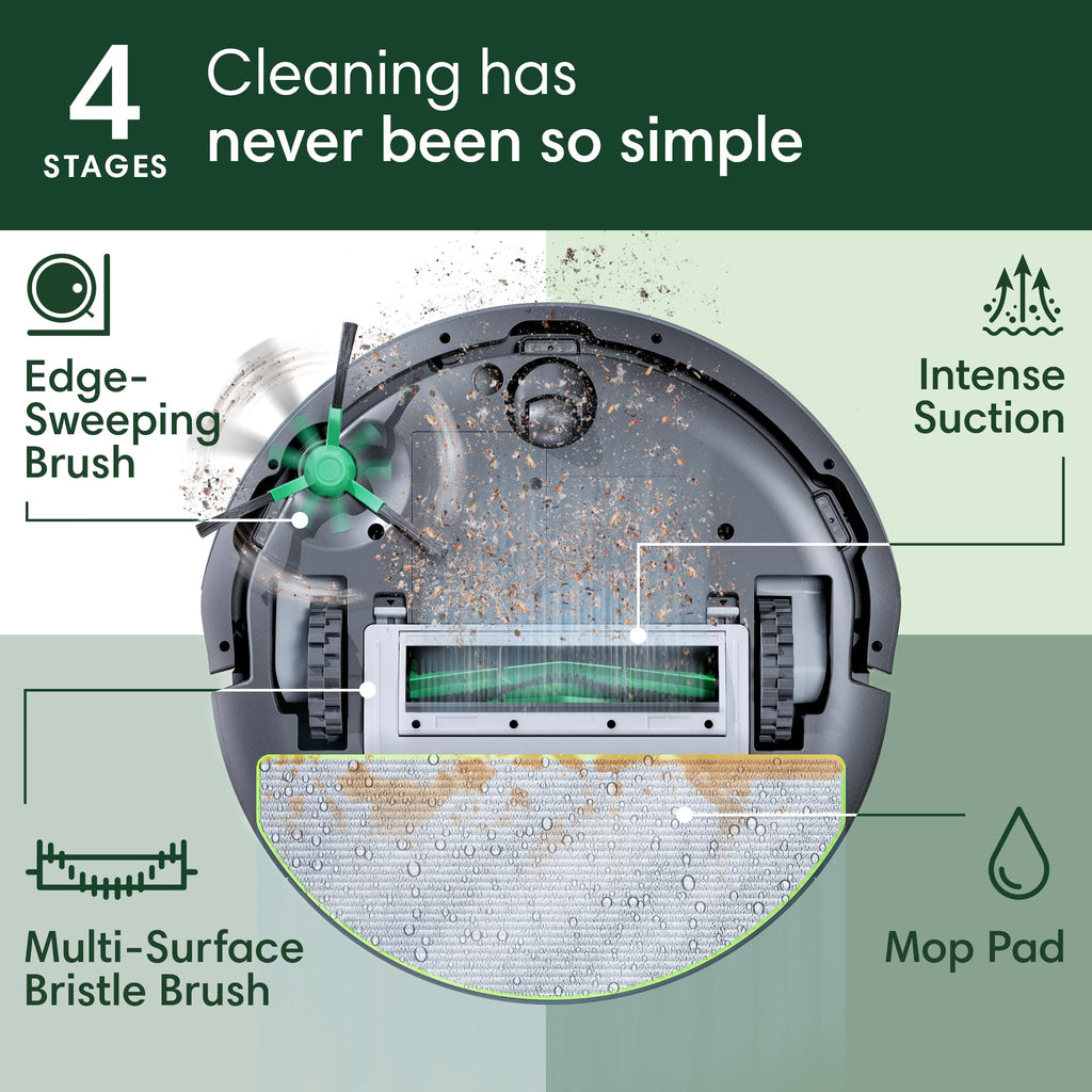 iRobot Roomba 105X Combo Robot Vacuum & Mop with AutoEmpty Dock, Self‑Emptying for Up to 75 Days, 70× Power‑Lifting Suction, Smart LiDAR Mapping, App & Voice Control, Ideal for Homes with Pets & Kids