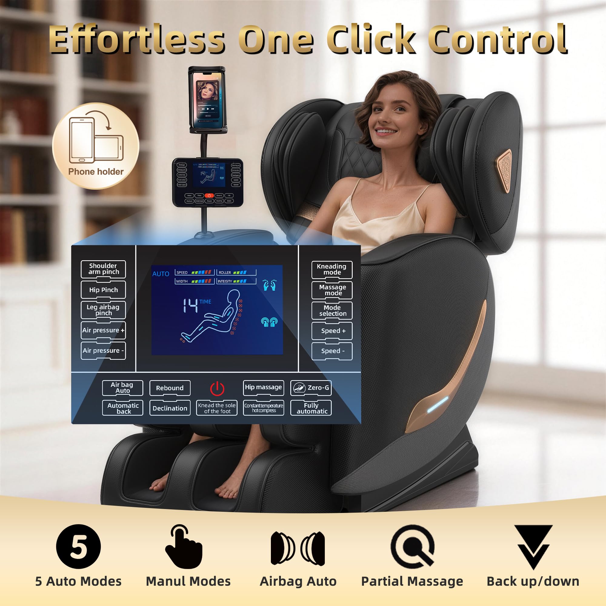 2026 Massage Chair Full Body, Zero Gravity Massage Chair Recliner - Upgraded 10-Point Roller, Heating, Airbags, Foot Roller, Shiatsu Full Body Massage Chairs, Gift for Parent