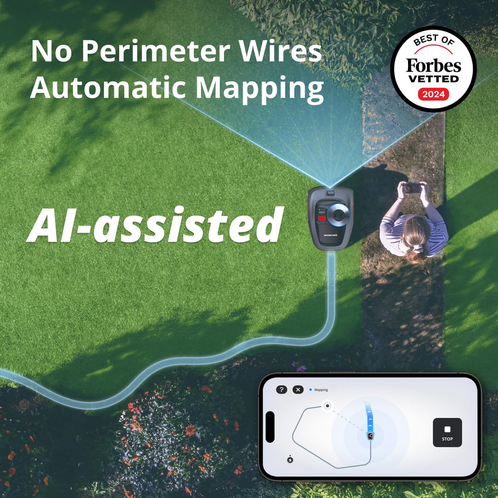 Segway Navimow i210 AWD Robot Lawn Mower Wire Free with Garage S, All-Wheel Drive for 45% Slopes, EFLS NRTK + Vision Auto Mapping, Covers 1/4 Acre (Garage Shipped Separately)