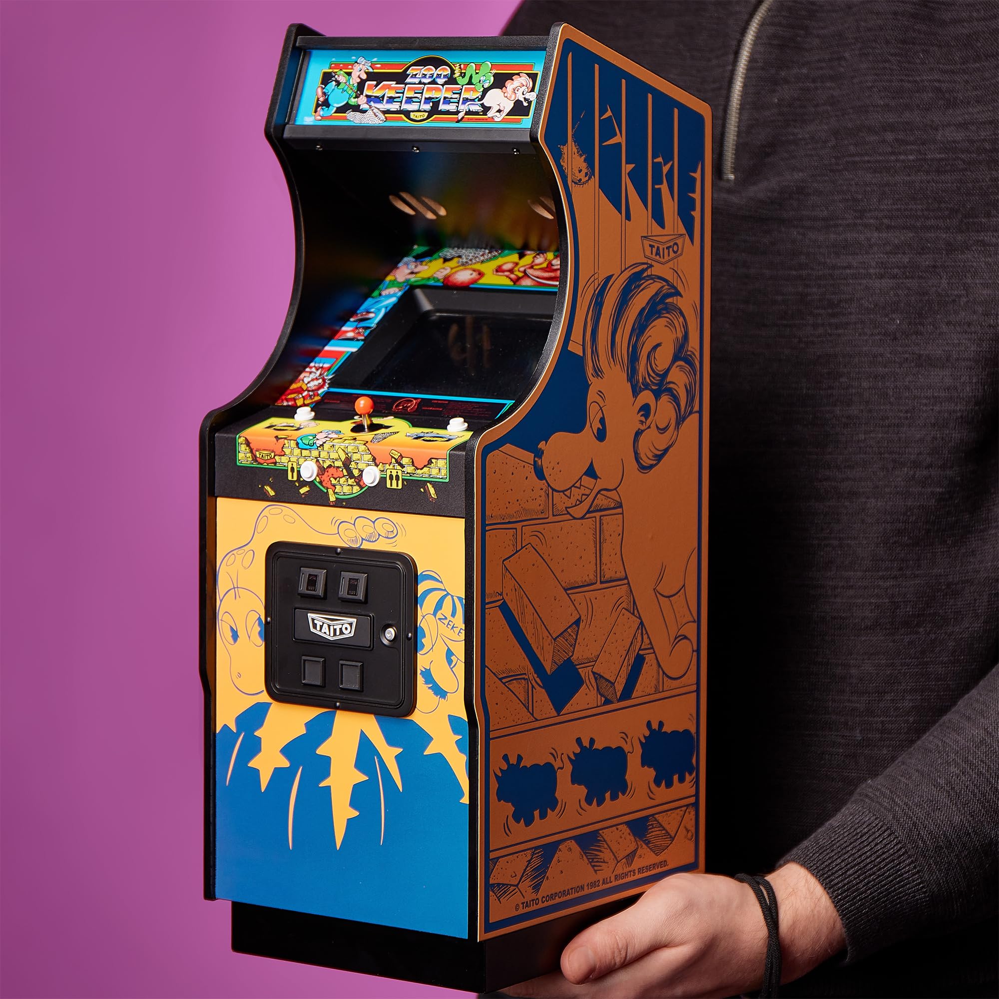 Numskull Quarter Arcades Teenage Mutant Ninja Turtles Collector's Edition Mini Arcade - 1/4 Scale Authentic Wooden Replica, Original ROM, Rechargeable Battery & 3W Speakers for Retro Enthusiasts