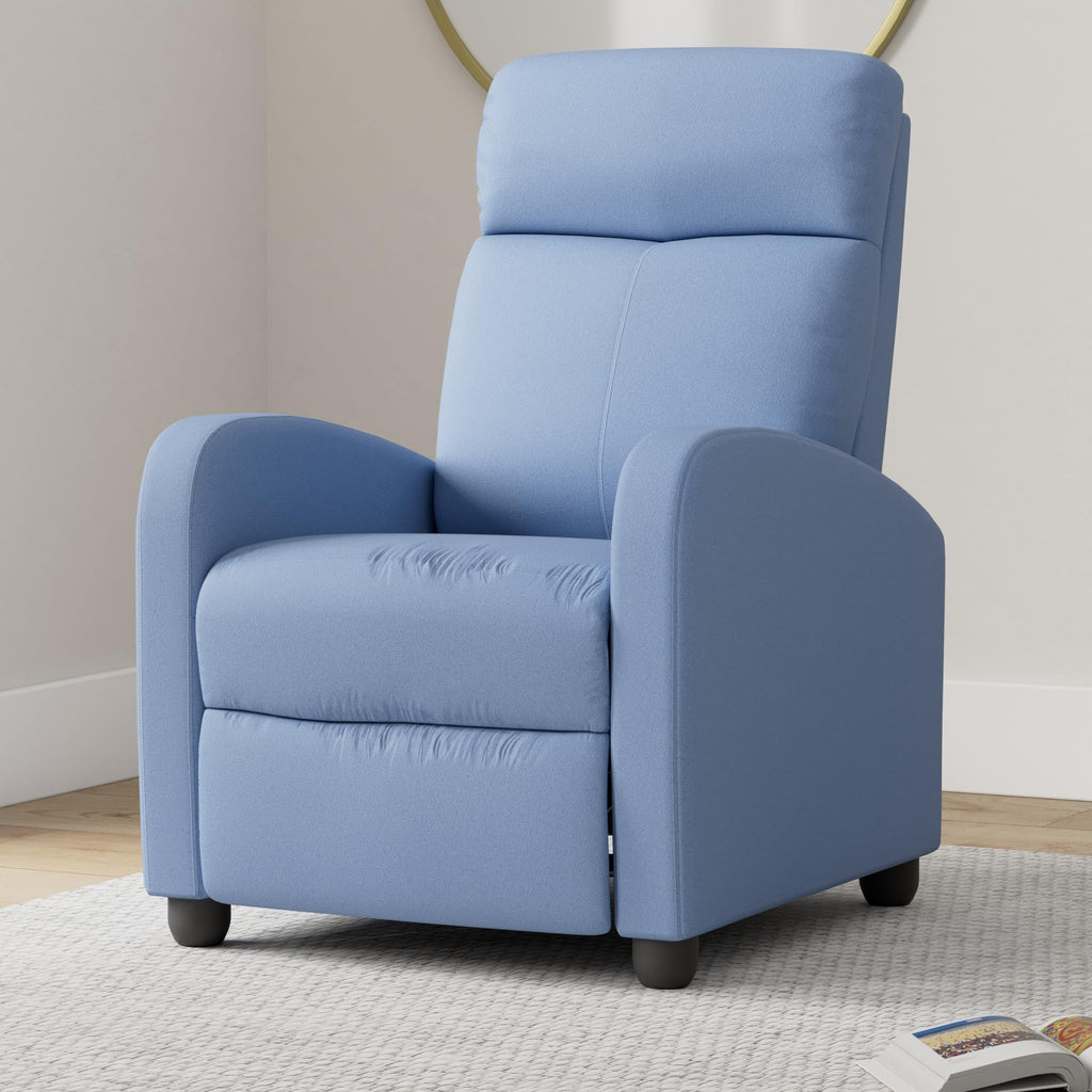 BestMassage | Recliner Chair | with 2 Point Massage Function | Pu Brown | with Lumbar Support, Adjustable Push Back, Footrest & Padded Seat | Easy Assembly | for Living Room, Home Theatre