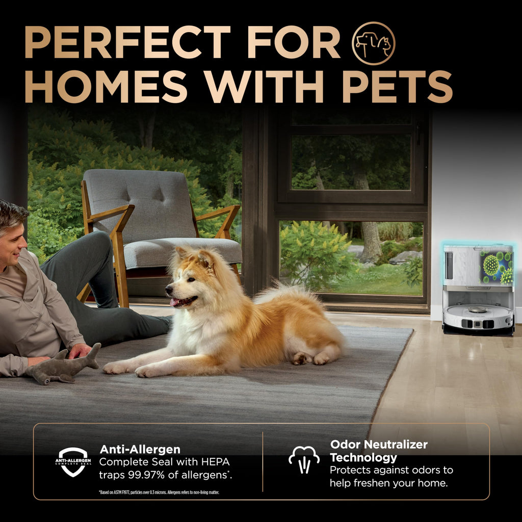 Shark Matrix Clean | Robot Vacuum Cleaner with Powerful Suction for Pet Hair, Rugs, Carpets & Hard Floors | Self-Empty Base | 60-Day Capacity | Voice Control | LiDAR Navigation | Cool Grey | AV2511AE