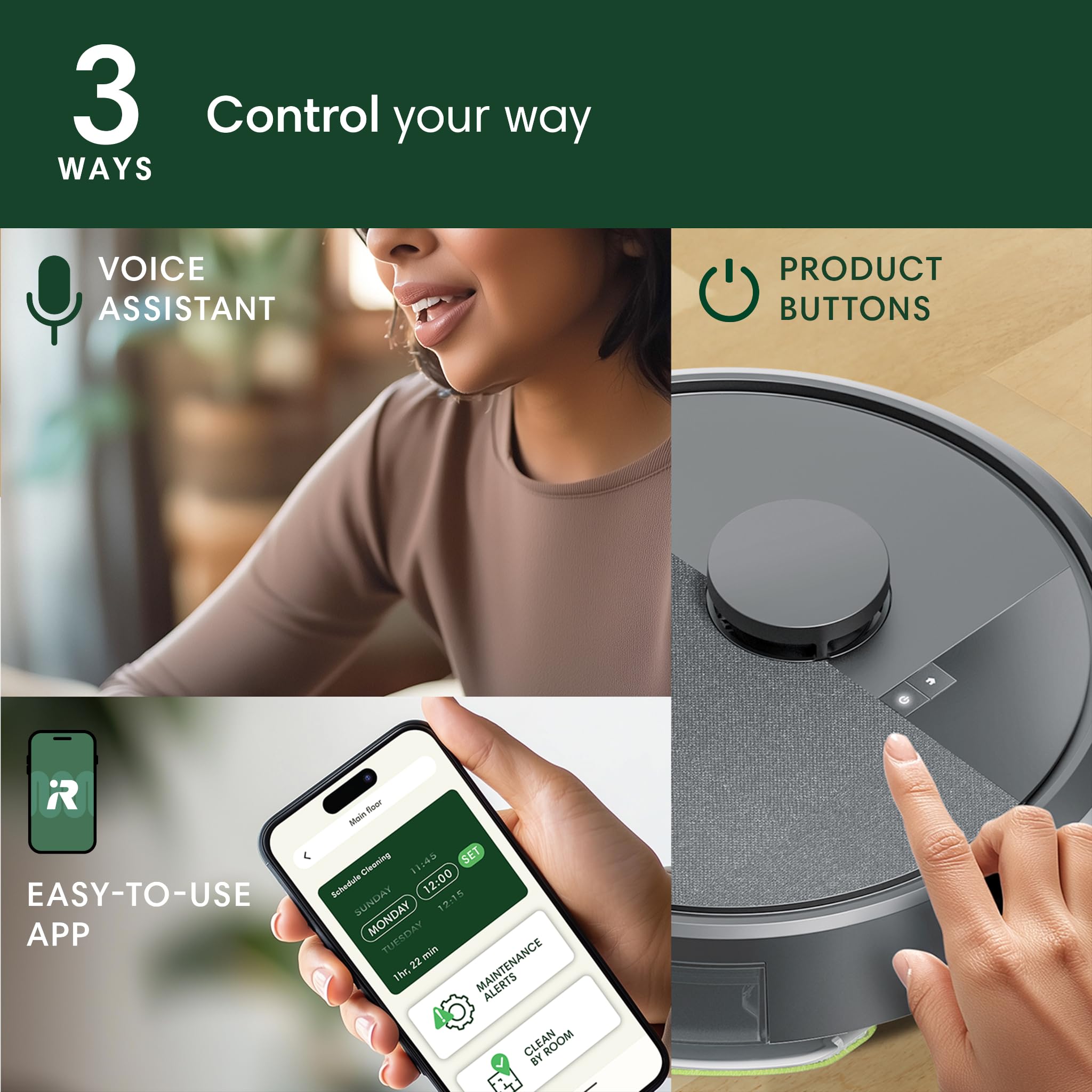 iRobot Roomba 105X Combo Robot Vacuum & Mop with AutoEmpty Dock, Self‑Emptying for Up to 75 Days, 70× Power‑Lifting Suction, Smart LiDAR Mapping, App & Voice Control, Ideal for Homes with Pets & Kids