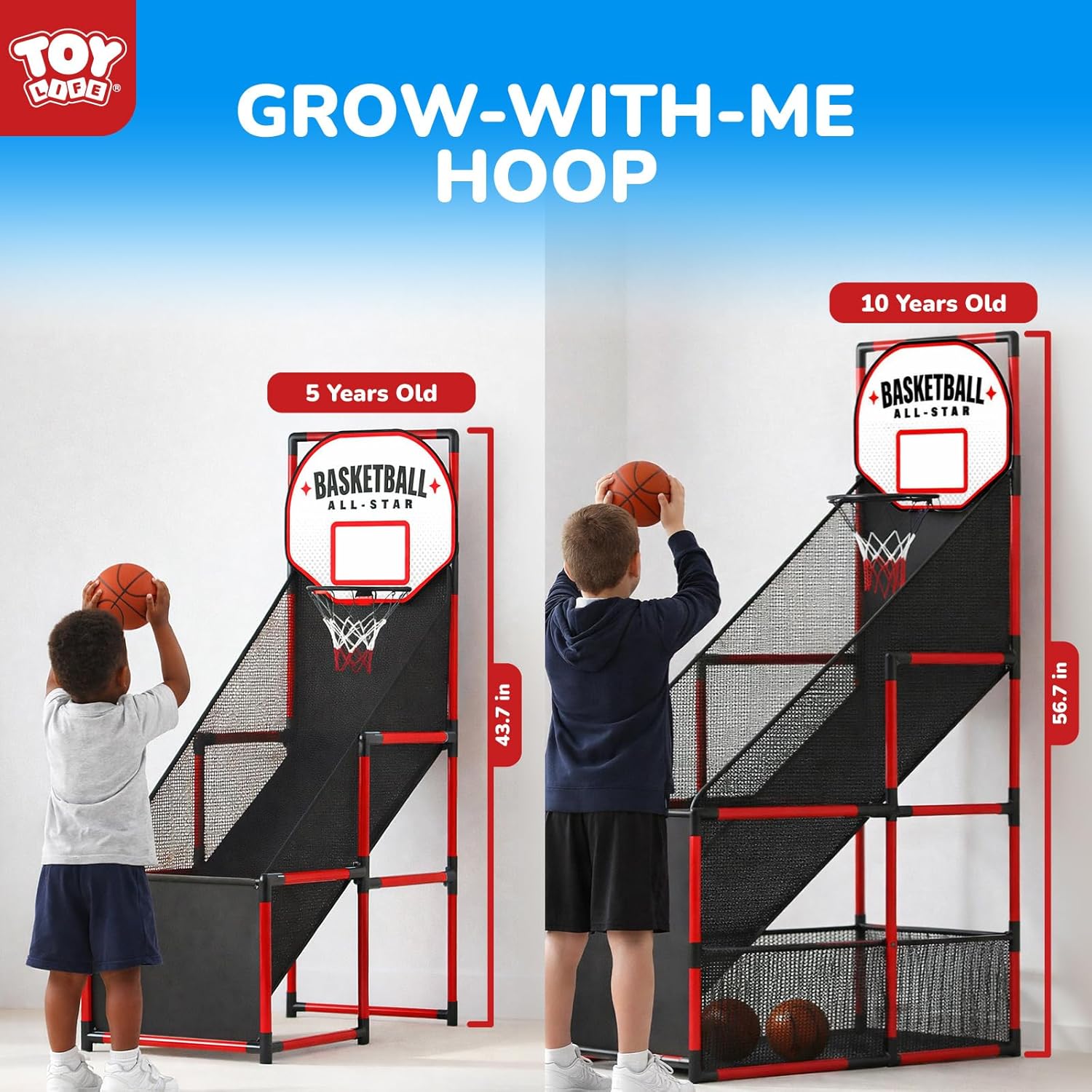 TOY Life Basketball Arcade Game Indoor for Kids - Basketball Shooting Game for Boys Age 4 5 6 7 8, Portable Basketball Hoop Arcade Set for Boys 8-12