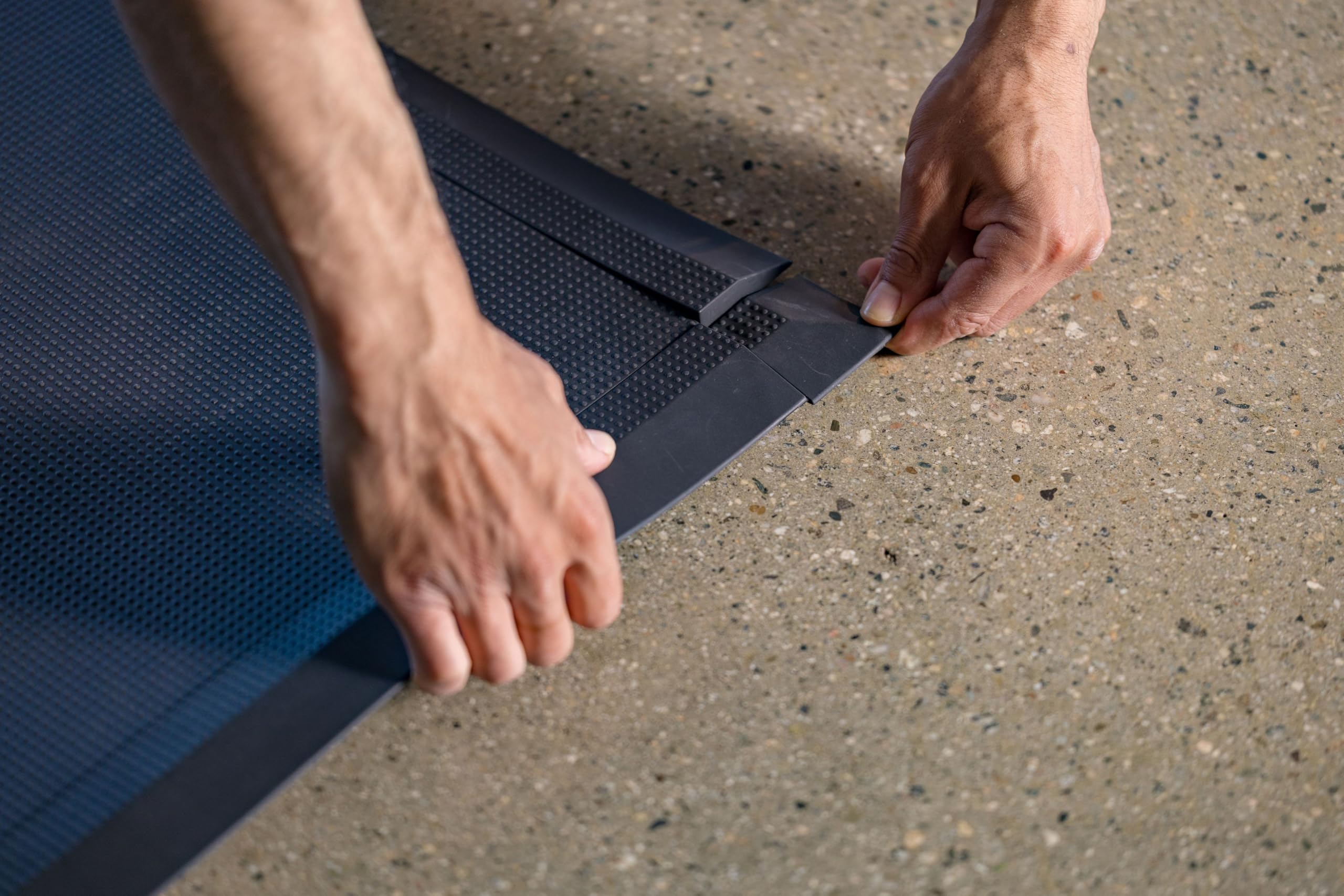 Baselayer Performance Series Interlocking Floor Tiles - Durable ½ in TPE (Rubber Like, NOT Foam, no Odor) - Gym Flooring for Weights & Heavy Equipment - Black, 15 SqFt (6 Pack) - Made in USA