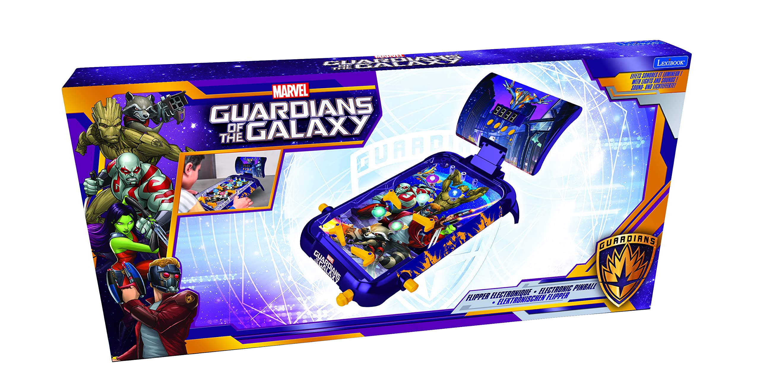 LEXiBOOK Marvel Spider-Man, Table Electronic Pinball, Action and Reflex Game for Children and familiy, LCD Screen, Light and Sound Effects, Blue/red, JG610SP