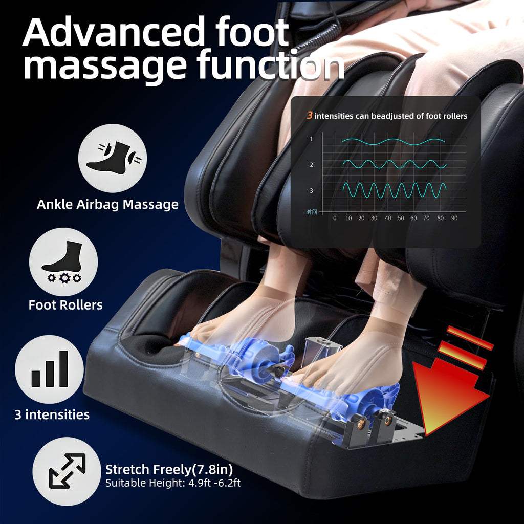 4D Massage Chairs Full Body Recliner with Heat Zero Gravity 57'' SL Track Shiatsu Massage Chair for Home Office with AI Voice, 7" Touch Screen, Wireless Charging,Neck & Shoulder Relief