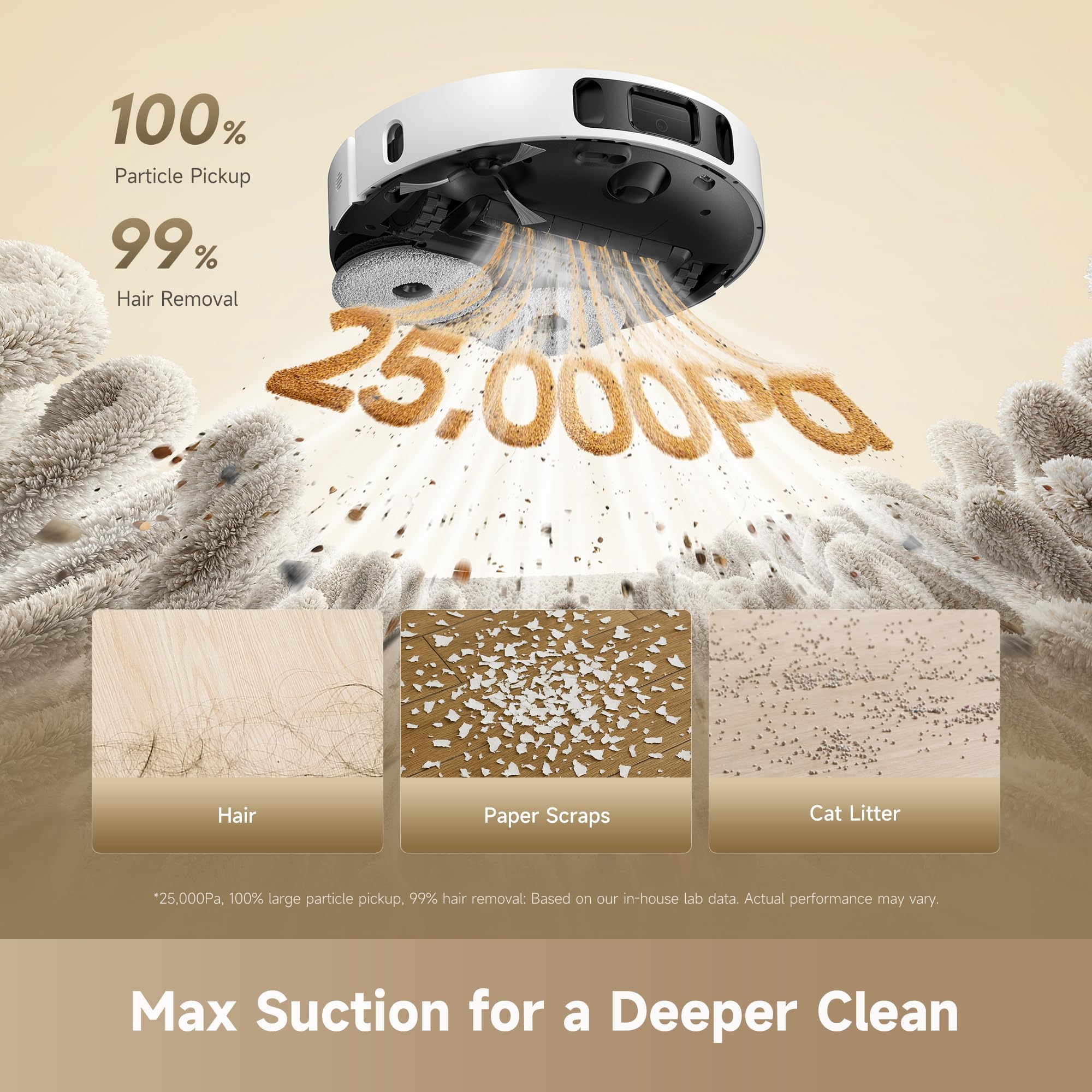 DREAME D30 Ultra CE Robot Vacuum and Mop with Auto Dust Emptying, 25,000Pa Suction, 0.41in Mop Lifting, Multifunctional Base Station, Mop Self-Washing, Smart Obstacle Avoidance, Black
