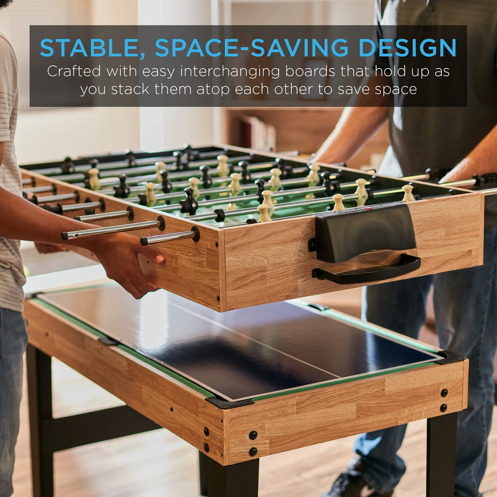 Best Choice Products 2x4ft Combo Game Table Set for Home, Game Room, Friends & Family w/Hockey, Foosball, Pool, Shuffleboard, Ping Pong, Chess, Checkers, Bowling, and Backgammon