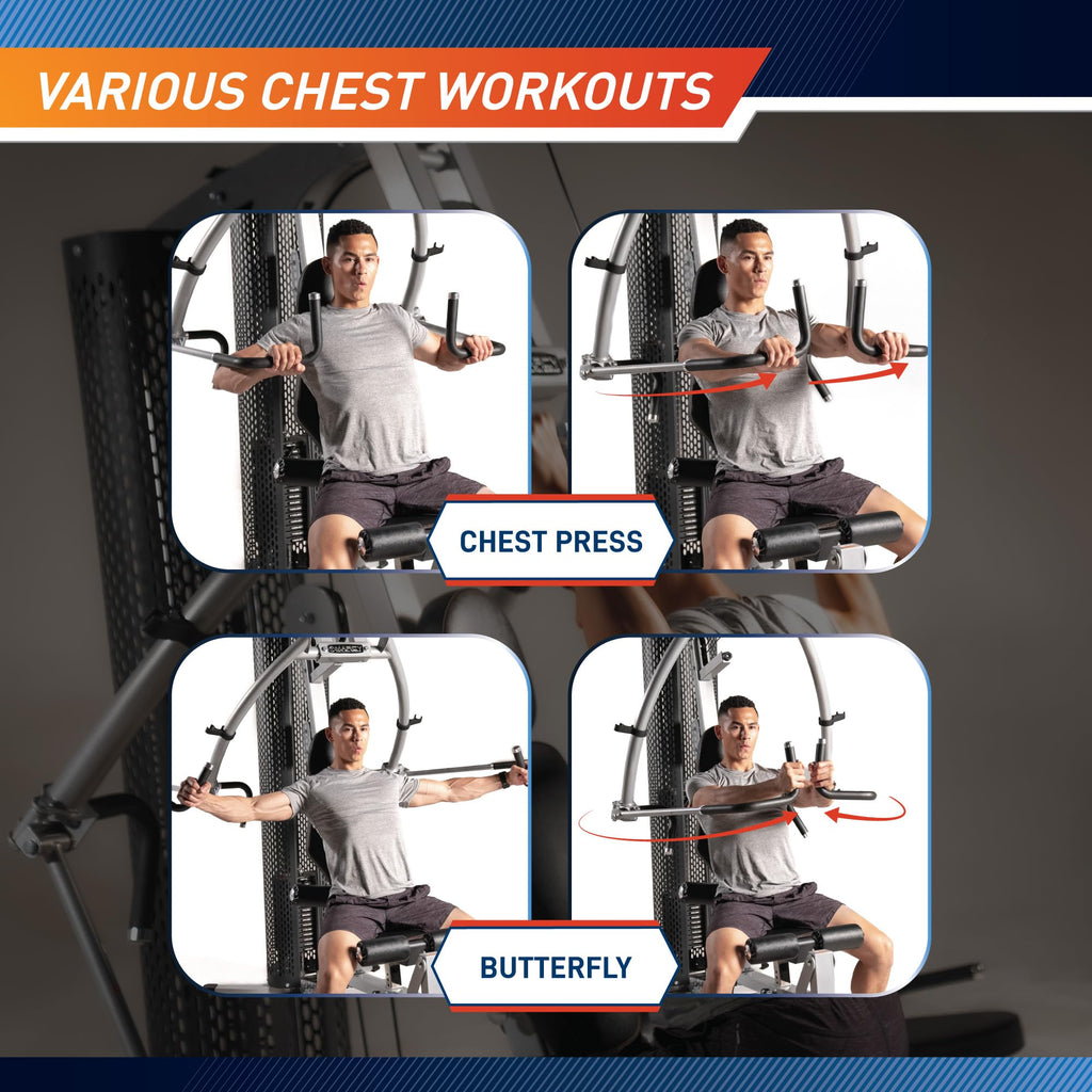 Marcy 150-lb Stack Home Gym System with Row with Optional Leg Press Attachment (Sold Separately)