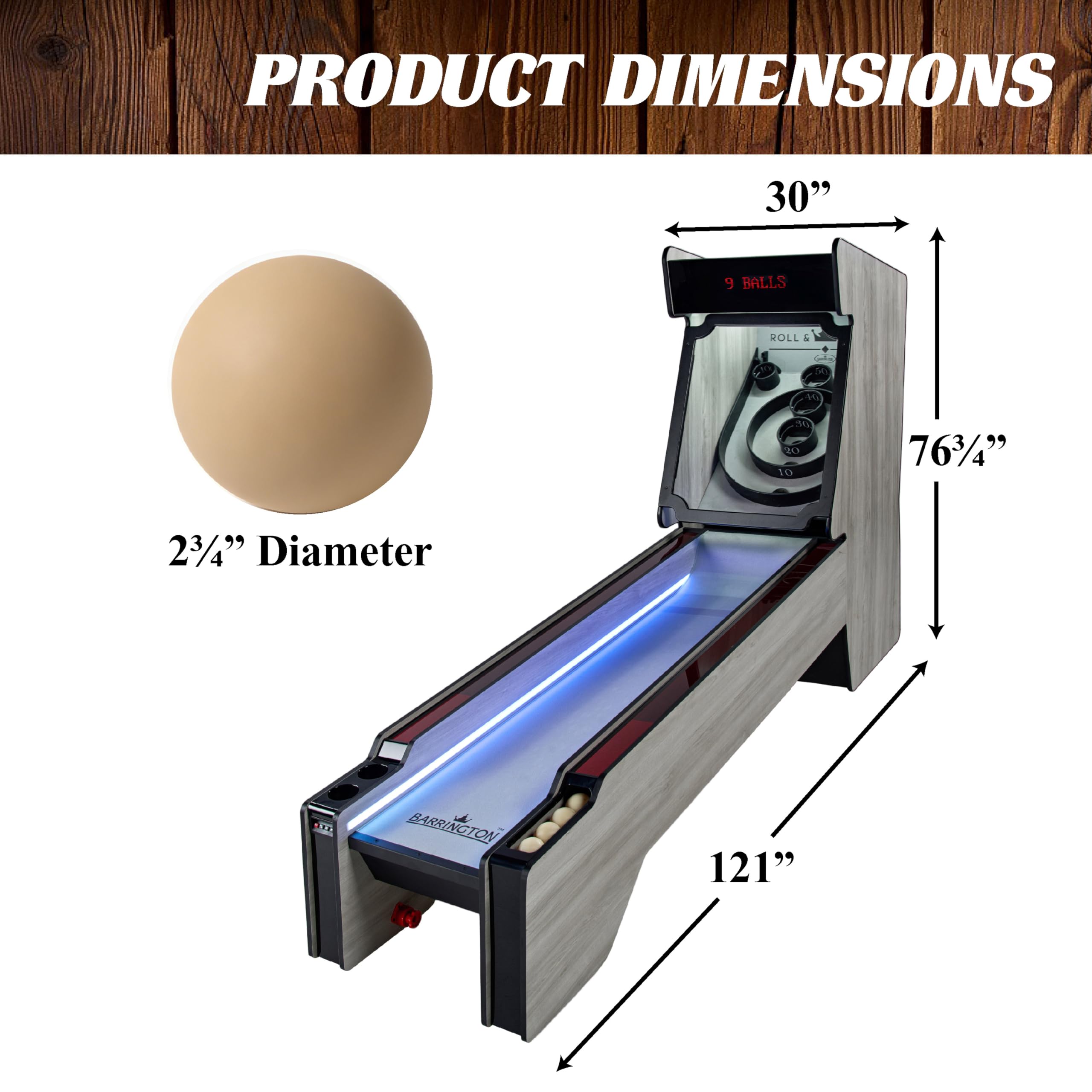 Barrington Roll and Score Multiple Styles Roll & Score Classic Arcade Game Collection, Durable & Stylish Designs with Game Balls, Perfect for Family Game Rooms