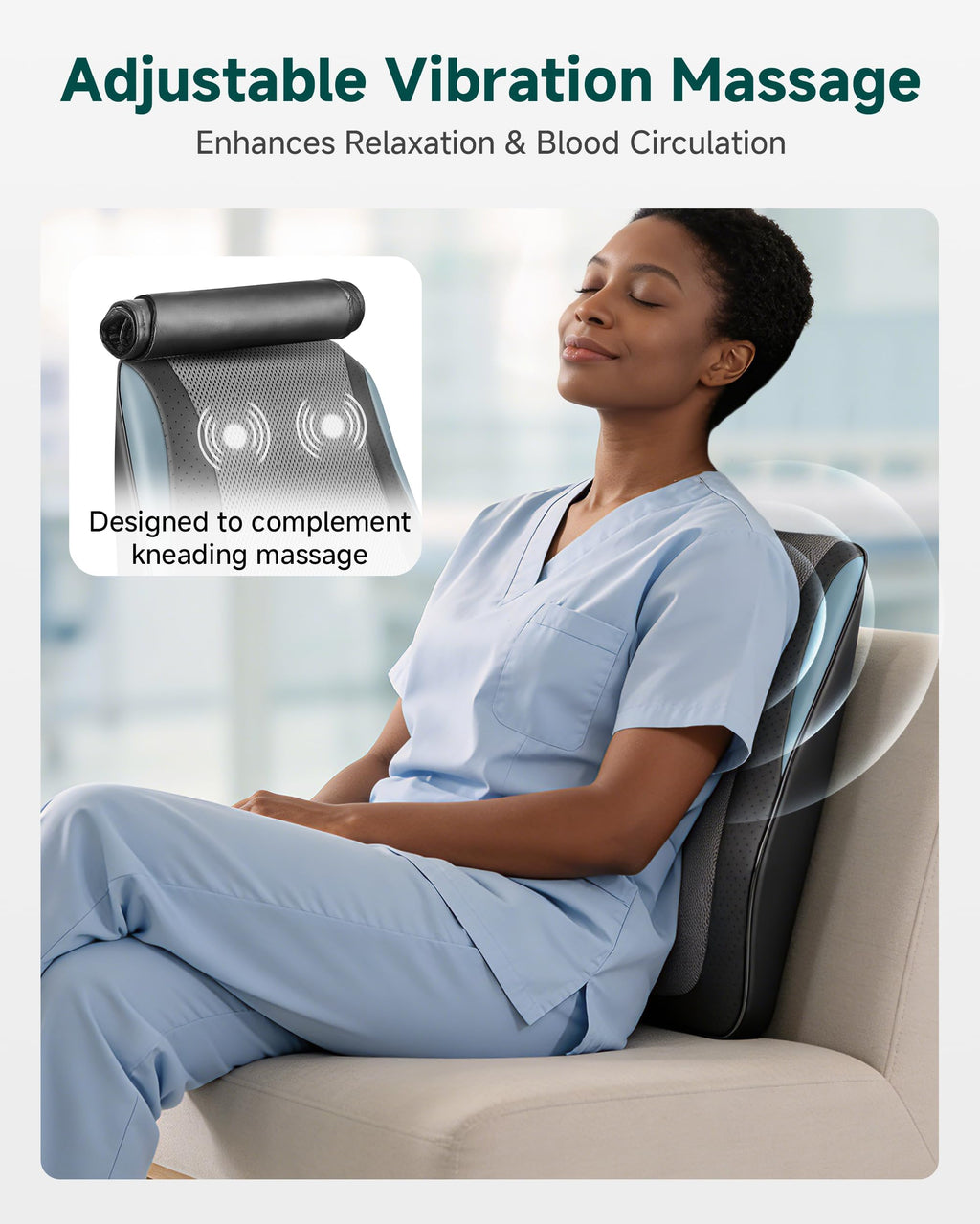 Snailax Back Massager with Heat – 3D Shiatsu Massage Pillow for Neck & Back, Fixed Kneading Nodes, Chair & Sofa Use, Gift for Mom, Dad, Women & Men