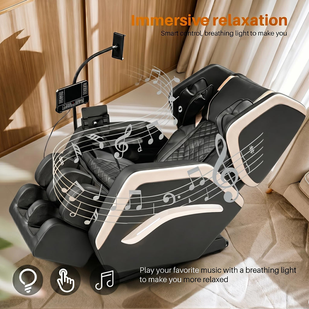 Massage Chair Full Body, Zero Gravity Recliner Massage Chair with Back Heat, 8 Fixed Rollers, Foot Massage, Airbags, Touch Screen for Home and Office