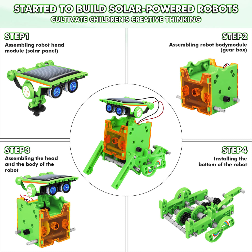 Bottleboom STEM 13-in-1 Education Solar Power Robots Toys for Boys Age 8-12, Educational Toy Science Kits for Kids Experiment Robotics Set Birthday Gifts for 8 9 10 11 12 Years Old