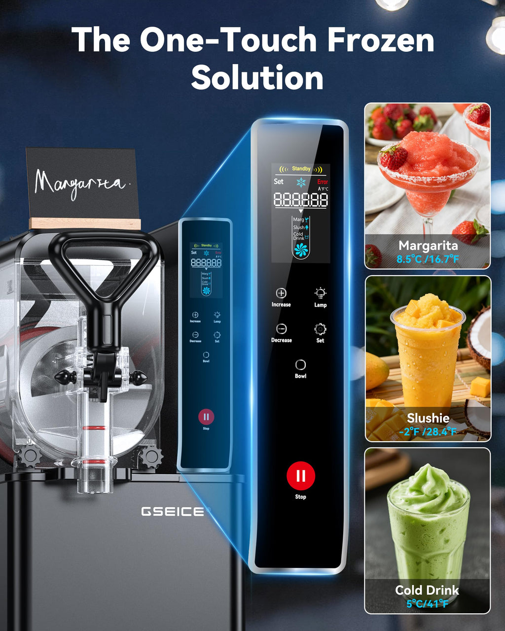 8L/2.1Gal Slushie Machine for Commercial & Home Use, Frozen Drink Maker for Slushy,Margaritas,Frappés,Milkshake and More