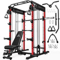 JELENS M21 Smith Machine, Multi-Function Power Cage with Dual Pulley Cable Crossover System, 2000LBS All-in-One Squat Rack with Smith Bar and Attachments for Home Gym