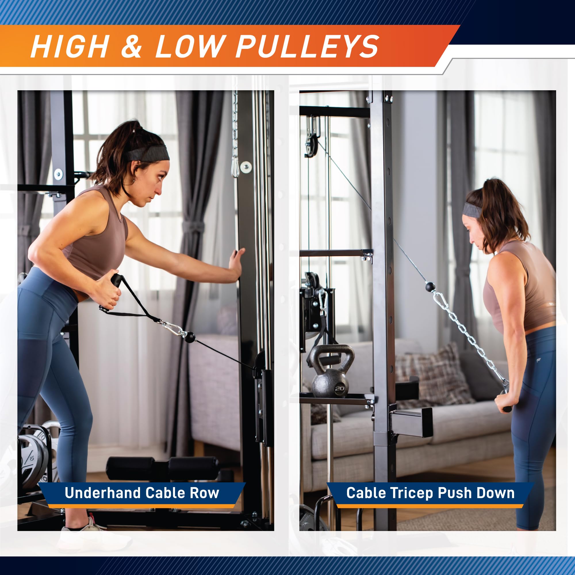 Marcy Strength Training Home Gym Cage with Pulley System for Weightlifting, Bodybuilding, Full Body Workout Equipment for Home Exercise