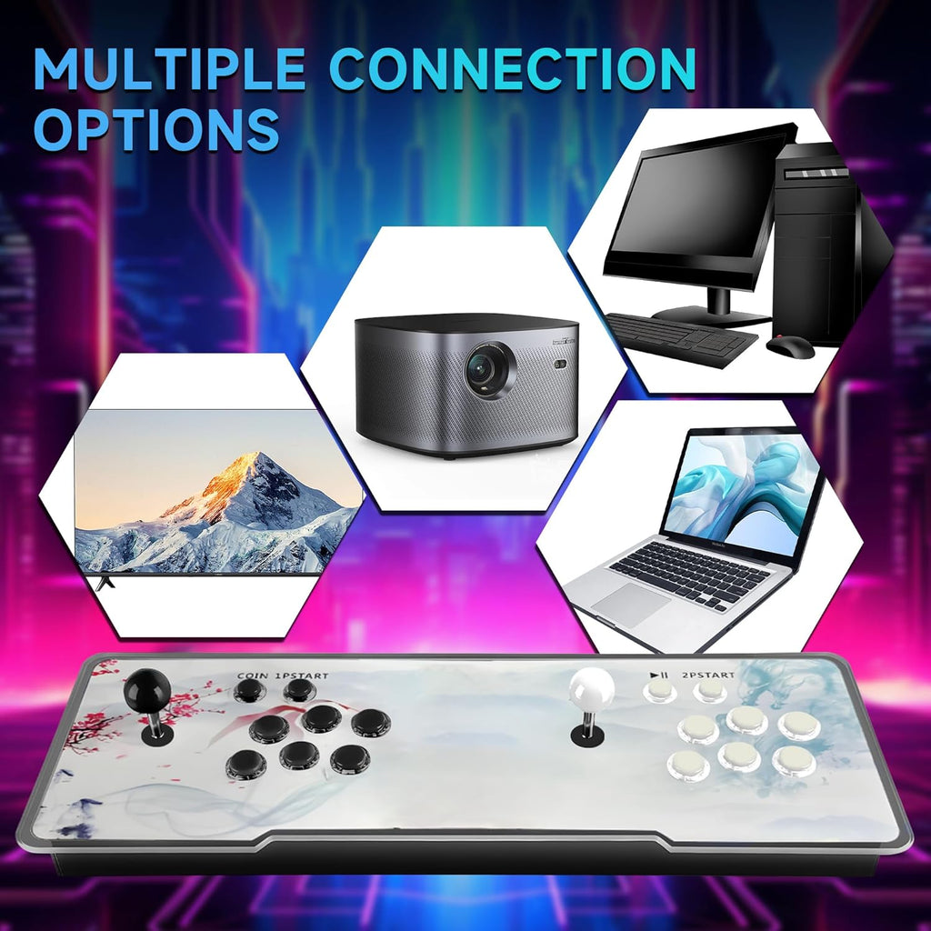Pandora Box Arcade, 29800 Games in 1 Arcade Game Console, 1280x720 Full HD Retro Gaming Machine for PC & Projector & TV 2-4 Players 3D Games Favorite List Save/Search/Hide/Pause/Delete Game