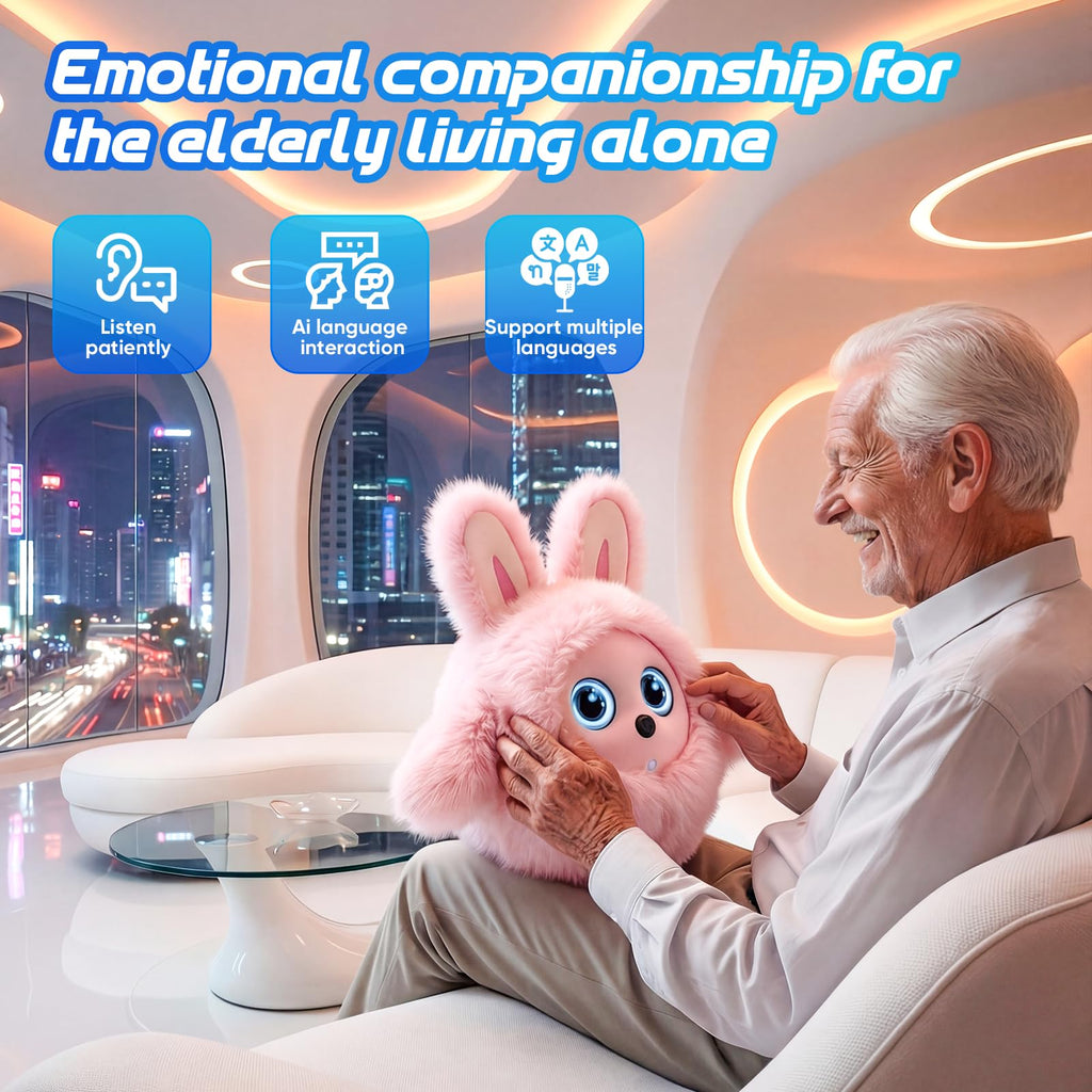 CVCBSER Smart Ai Companion Robot Cute Pet, Desk Robot Voice Chat gpt Emotional Interaction, Richness Expressiveness Ai Pet Robot for Adults Chat (Grey Face)