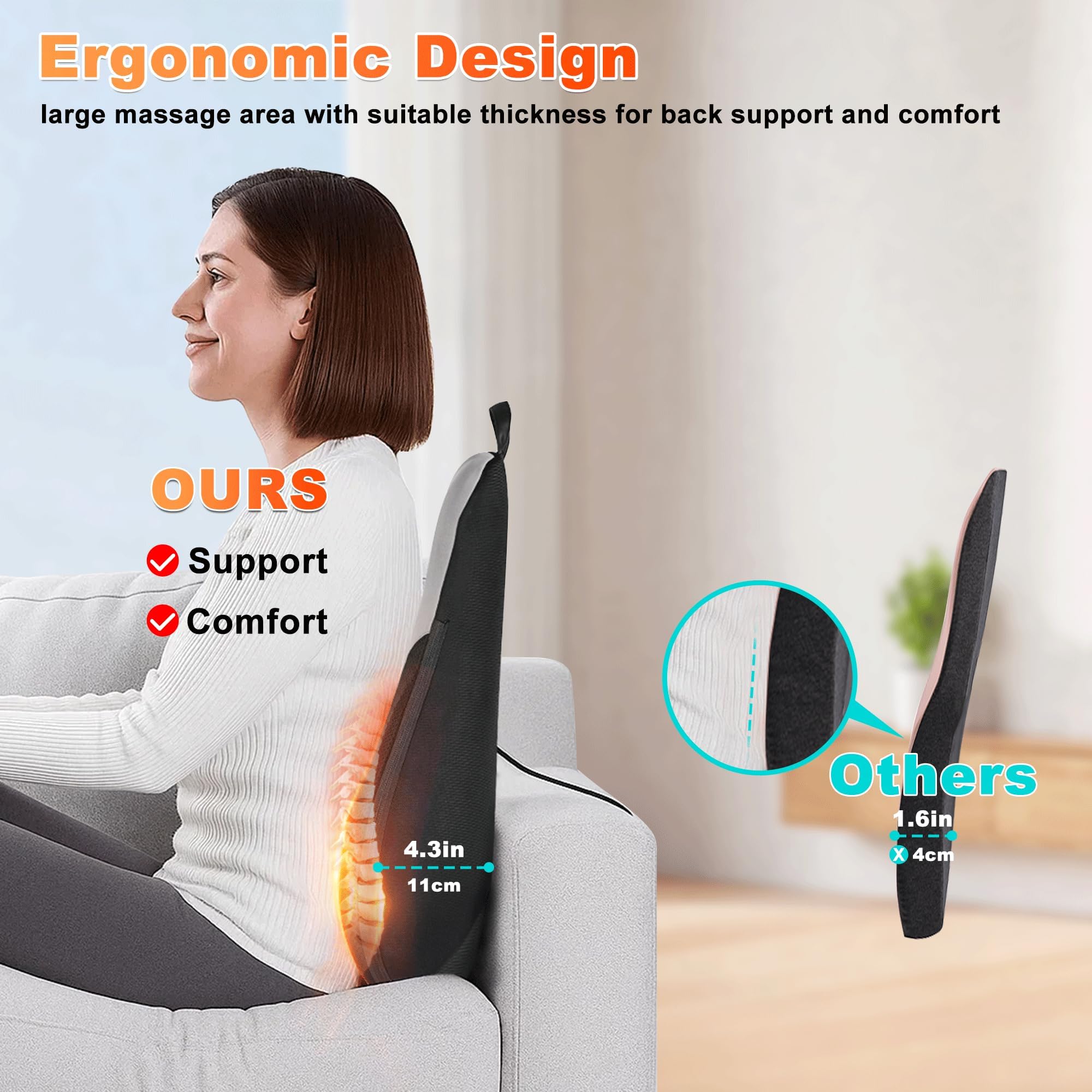 Shiatsu Neck and Shoulder Massager with Heat, Back Massager for Pain Relief Deep Tissue, 3D Kneading Massager for Chair Home Office Car, Gifts for Mom, Dad, Women (Black)
