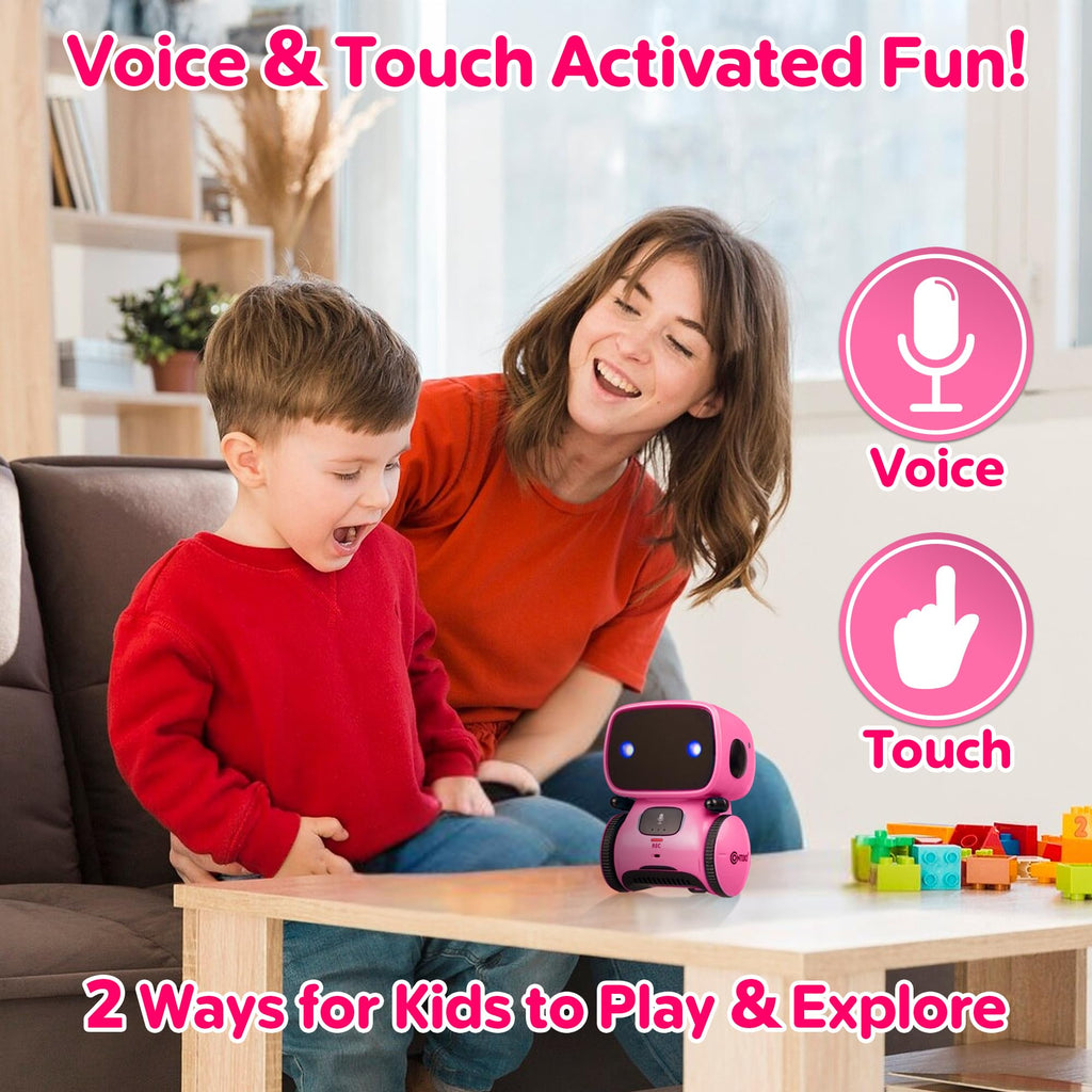 Contixo R1 Kids Robot Toy, Blue Interactive Smart Robots with Voice Control Talking Dancing Learning Touch Sensor Compact Educational Portable Toy for Boys Girls Toddlers 3-8 Years Old Birthday Gifts