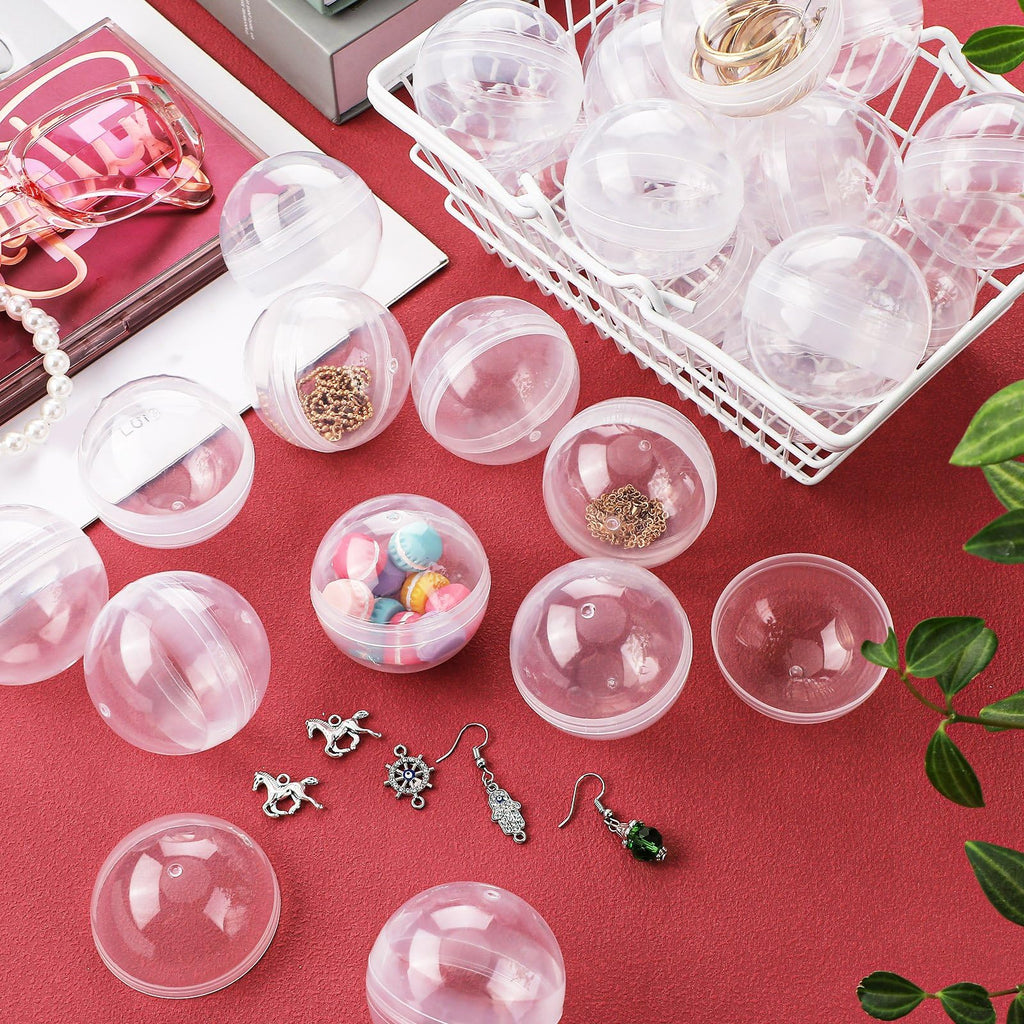 Sosation 150 Pcs 1.77 Inch Gumball Vending Machine Capsules Empty Round Plastic Containers for Prizes Party Favors (Stylish Color)